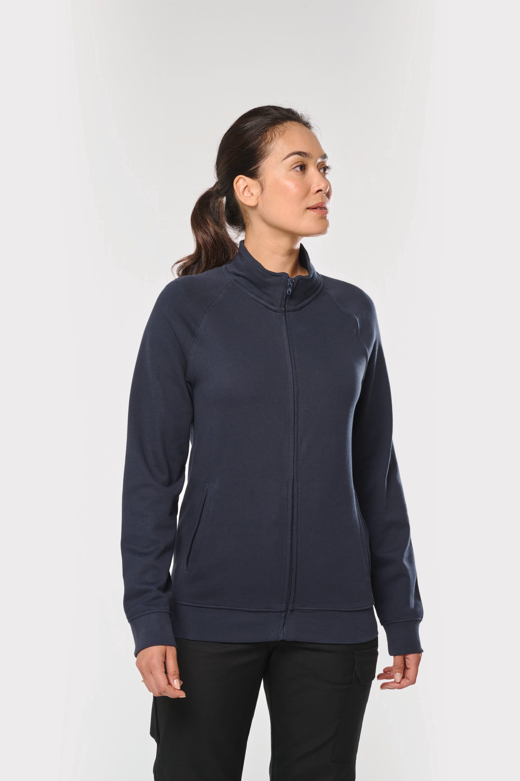 Veste molleton coton manches raglan unisexe