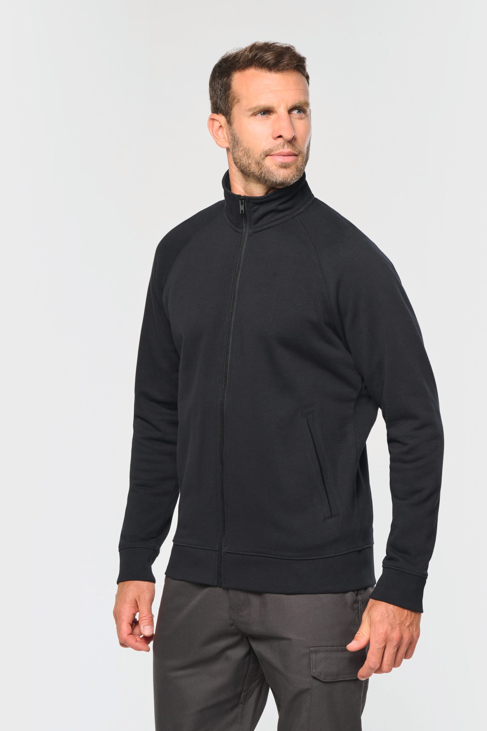 Veste molleton coton manches raglan unisexe - Image 1