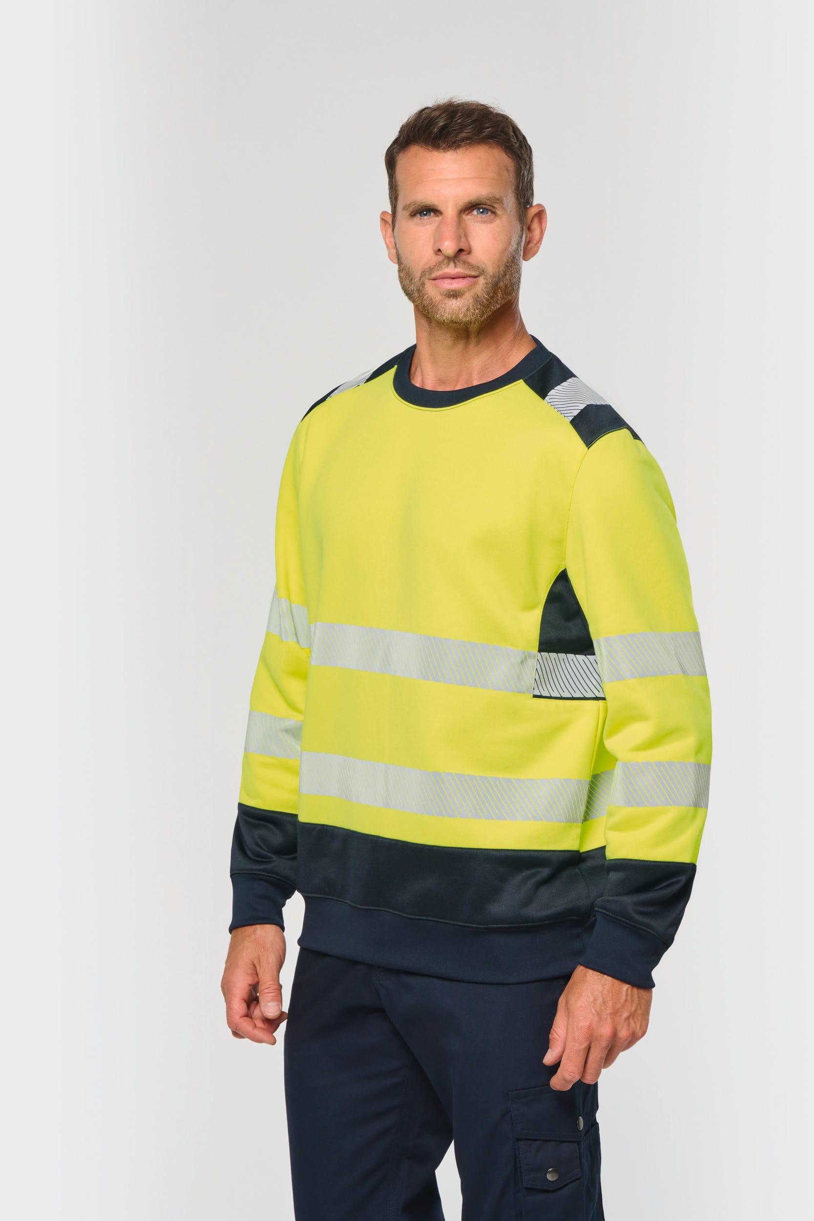 Sweat-shirt de sécurité recyclé col rond unisexe - Image 2