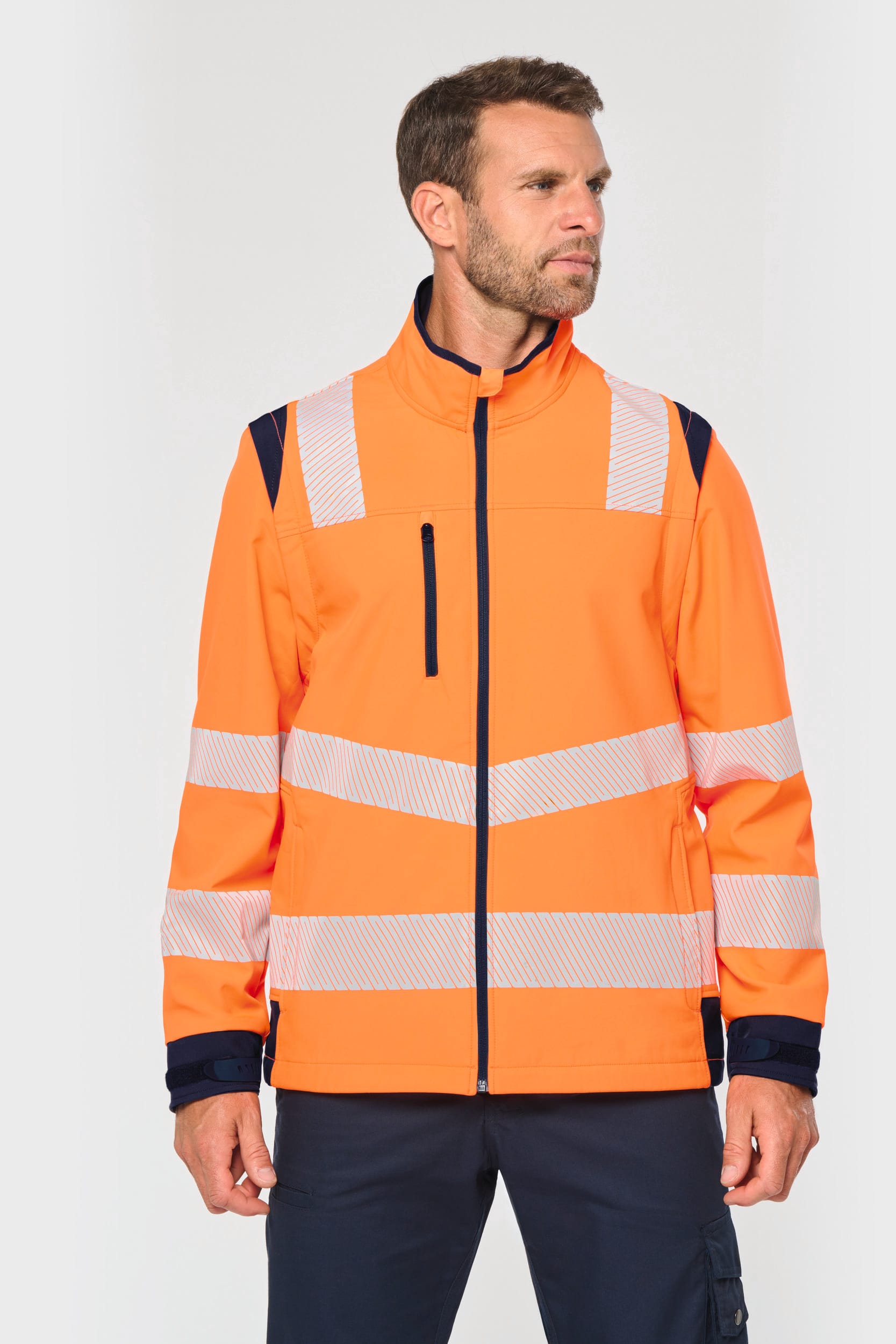 Veste softshell de sécurité recyclée avec manches détachables unisexe - Image 2