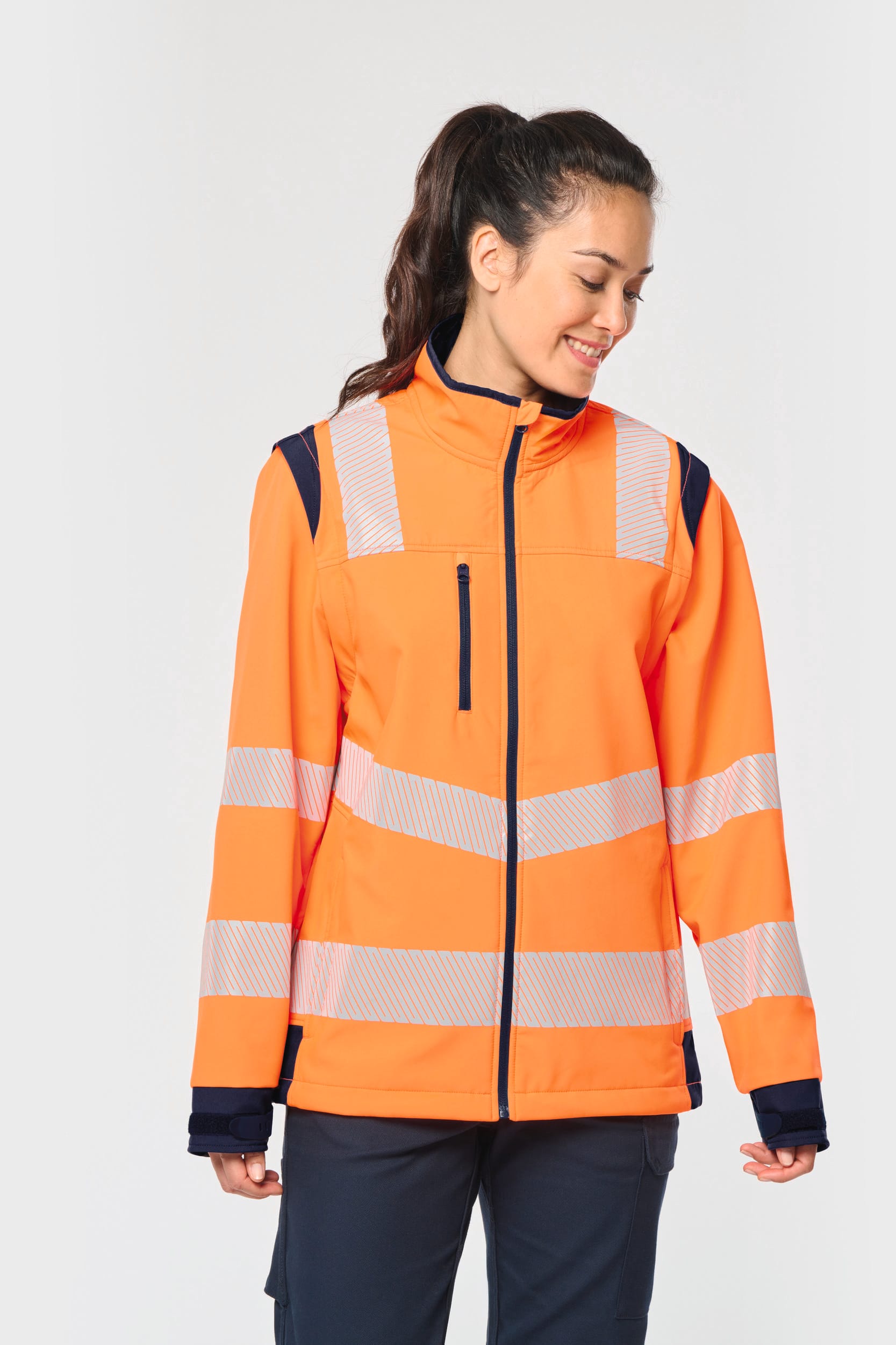 Veste softshell de sécurité recyclée avec manches détachables unisexe - Image 12