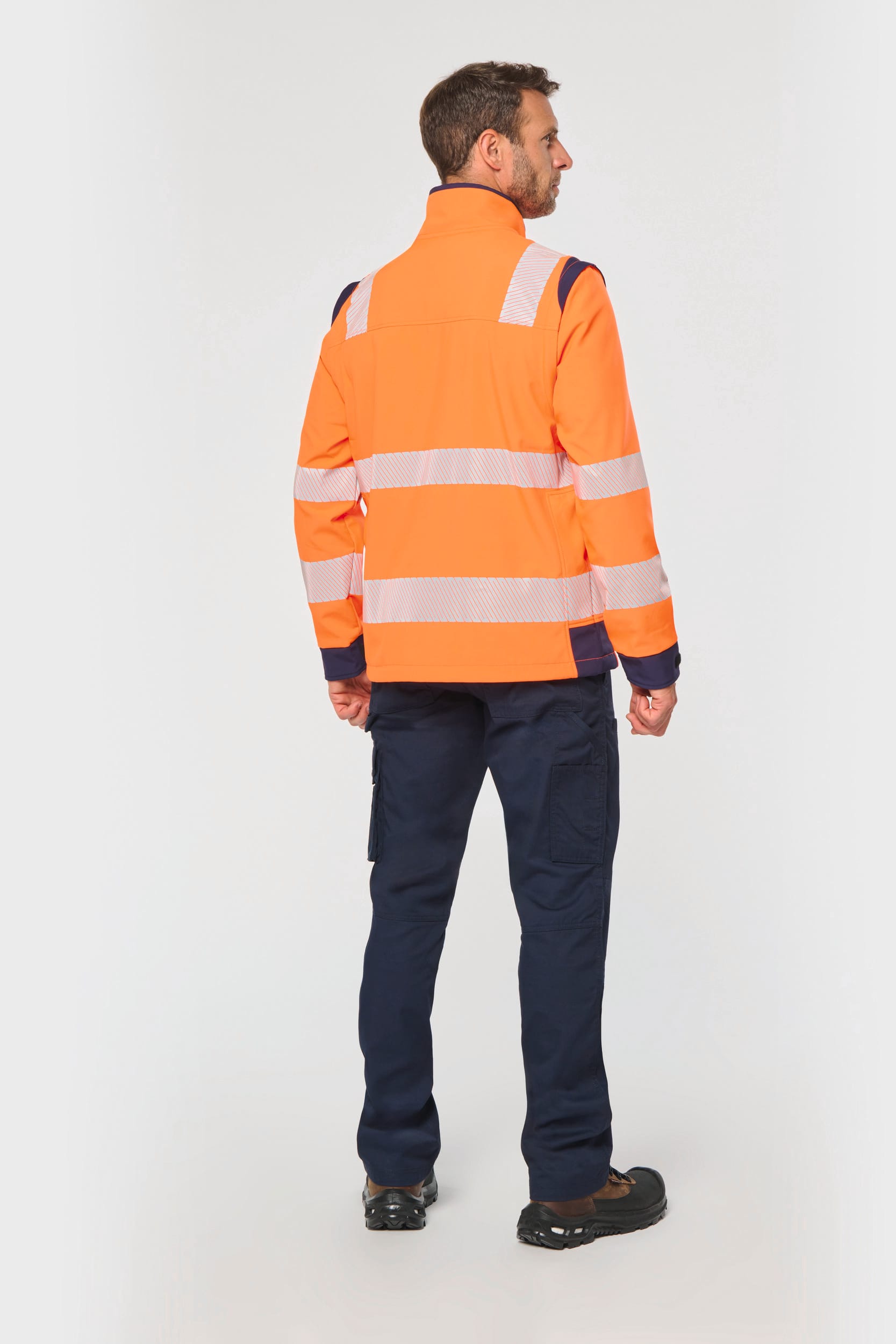 Veste softshell de sécurité recyclée avec manches détachables unisexe - Image 3