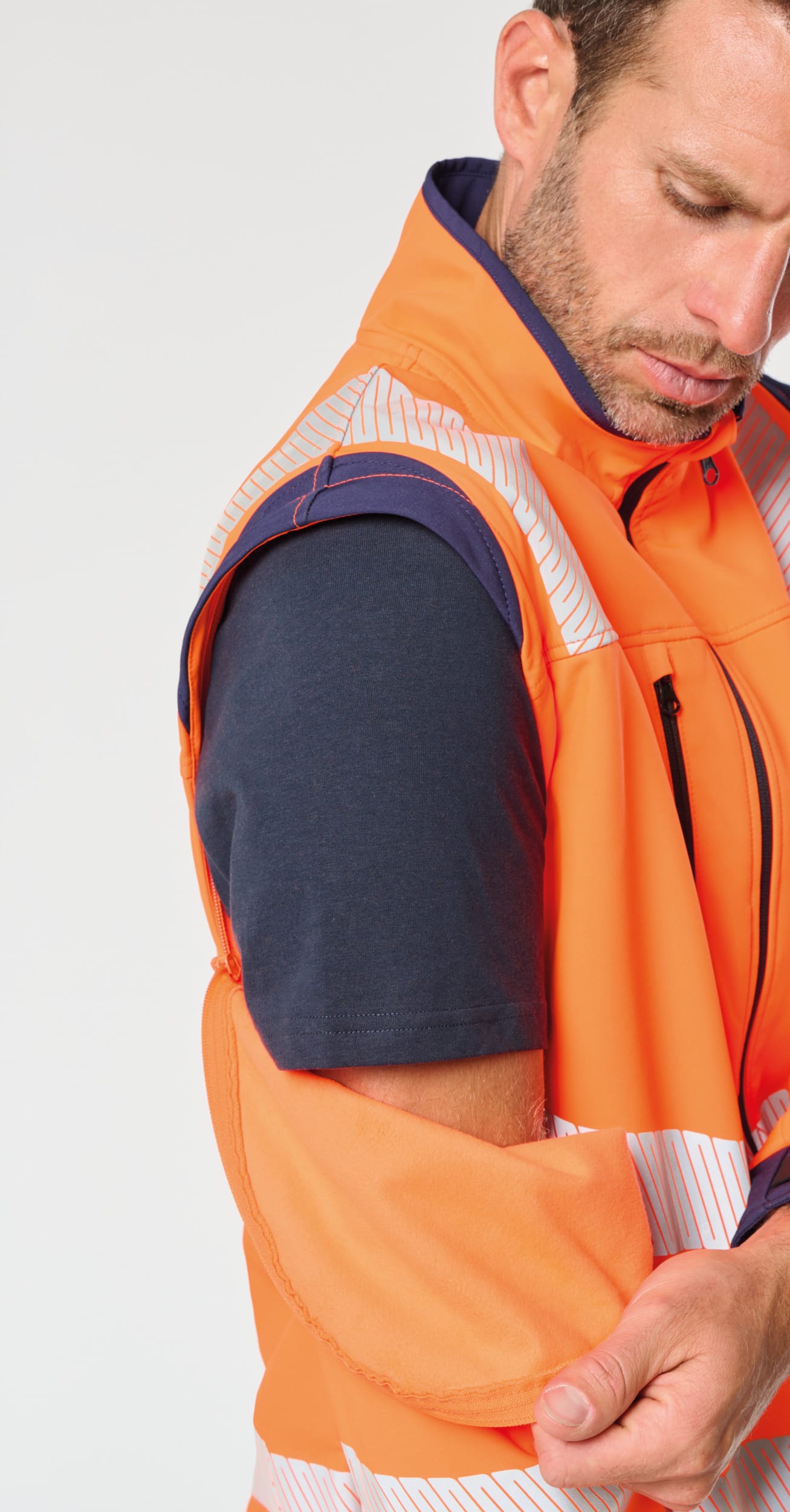 Veste softshell de sécurité recyclée avec manches détachables unisexe - Image 8