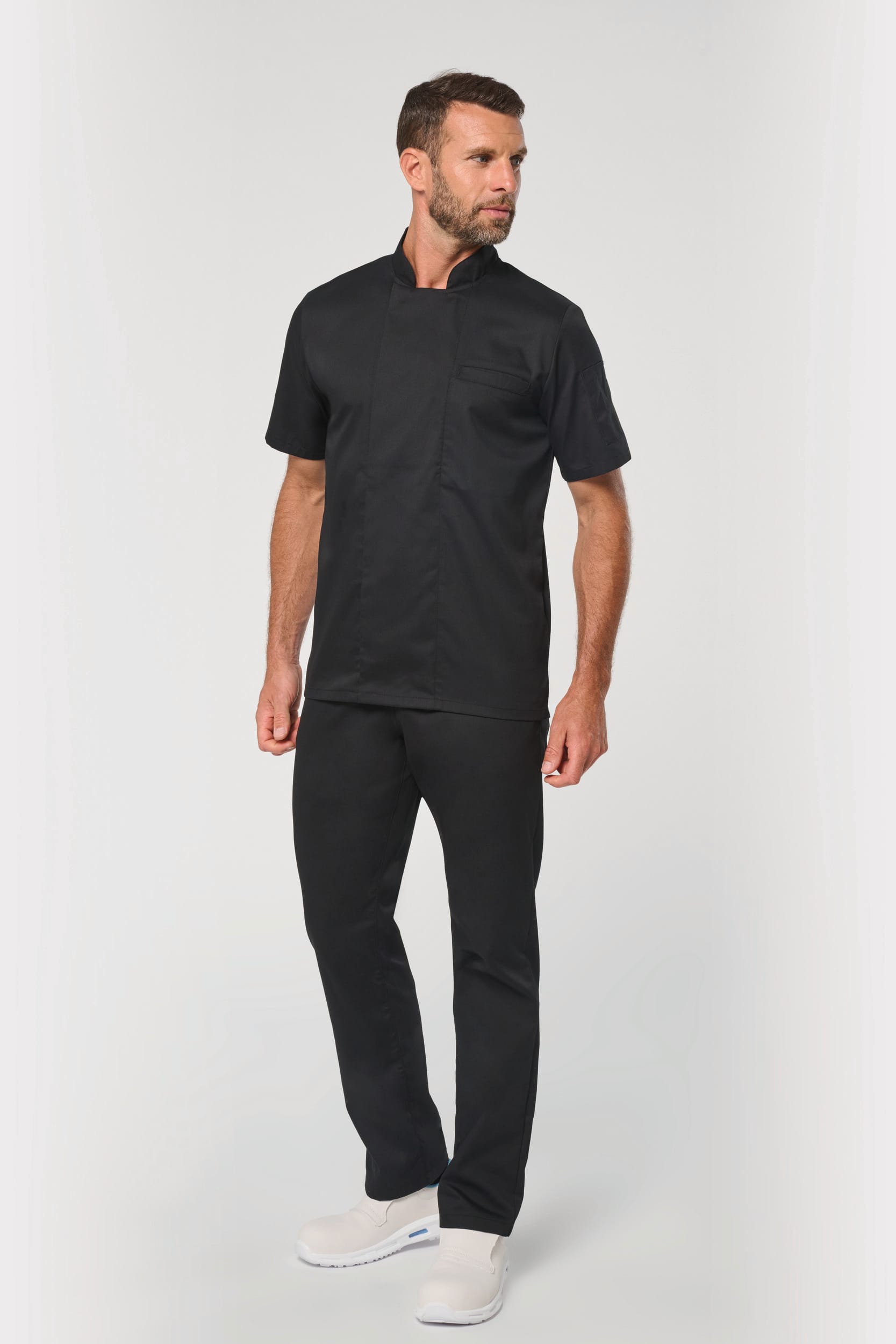 Jaleca de chef eco-responsável de manga curta unissexo