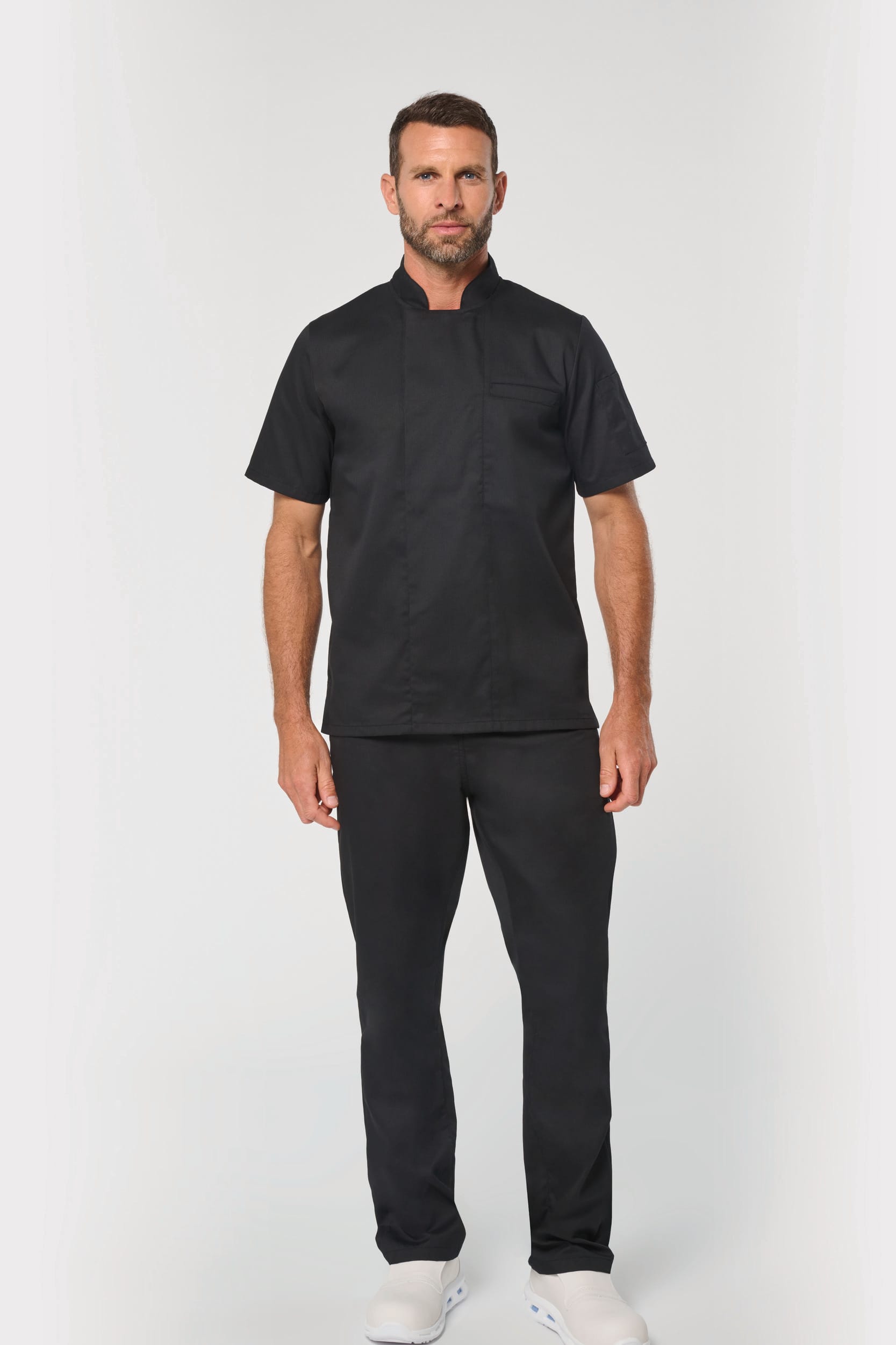 Jaleca de chef eco-responsável de manga curta unissexo