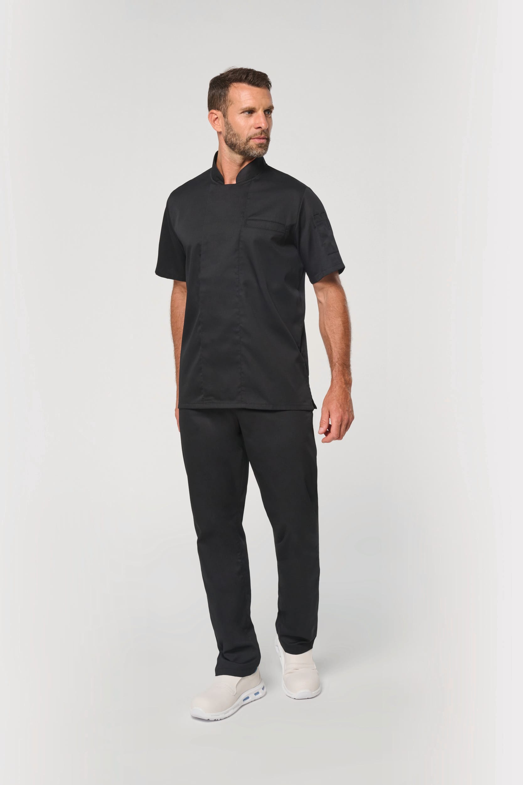 Jaleca de chef eco-responsável e respirável de manga curta unissexo