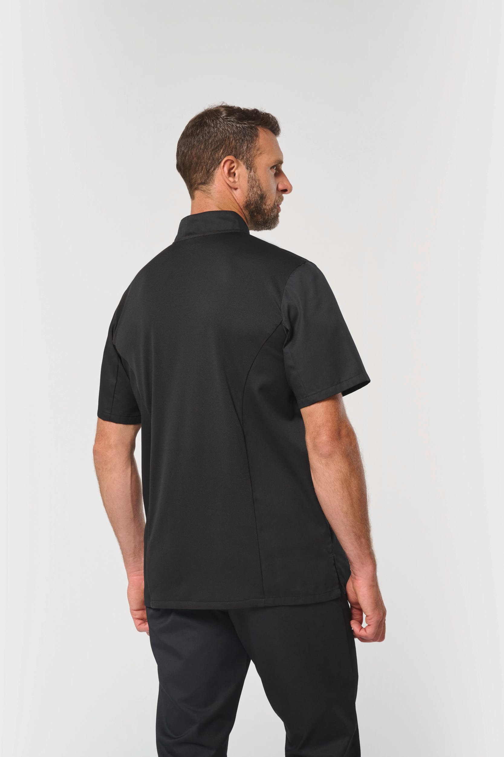 Jaleca de chef eco-responsável e respirável de manga curta unissexo