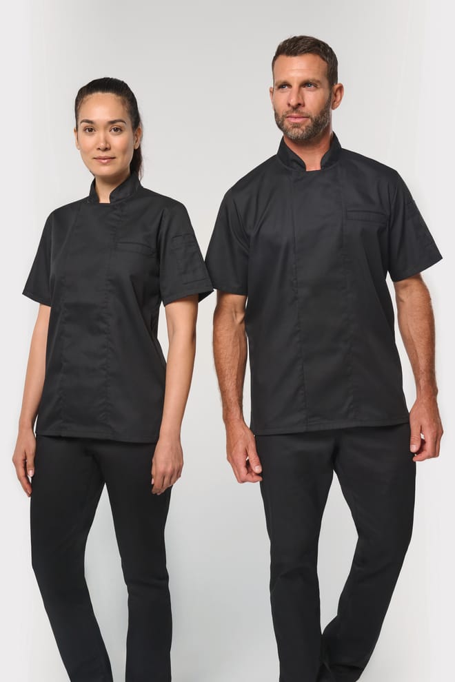 Unisex breathable short sleeve cooking jacket