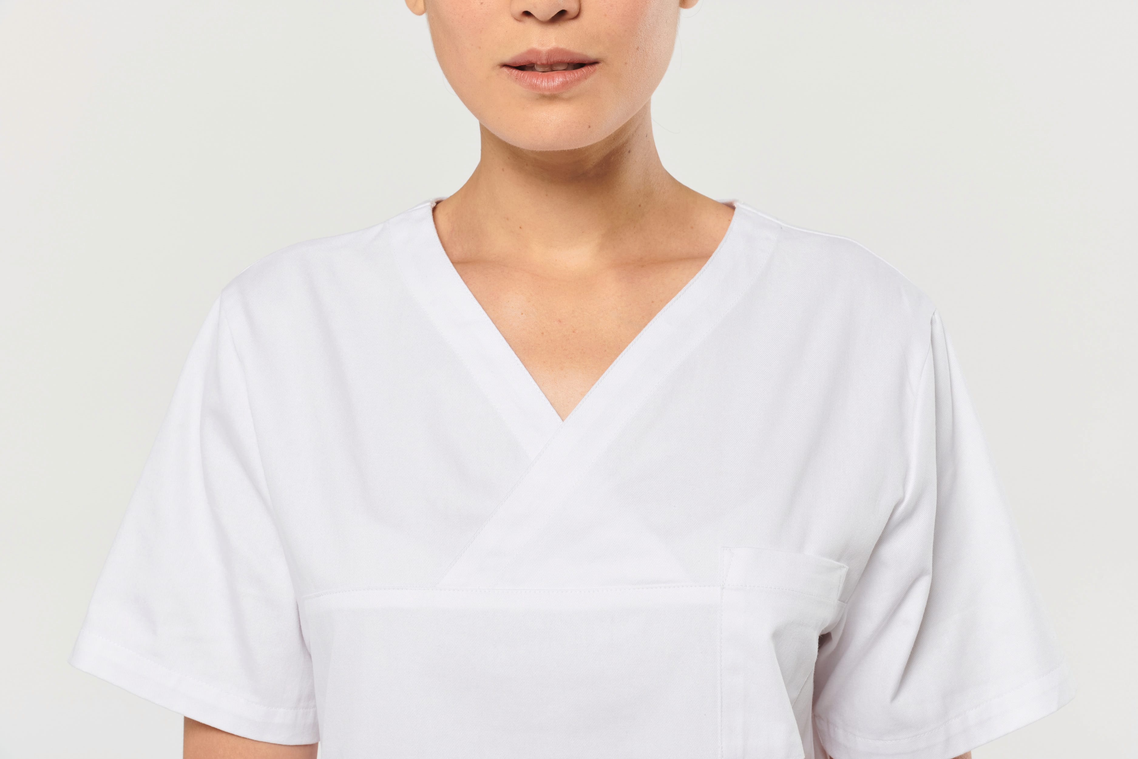 Túnica de manga curta em algodão unissexo