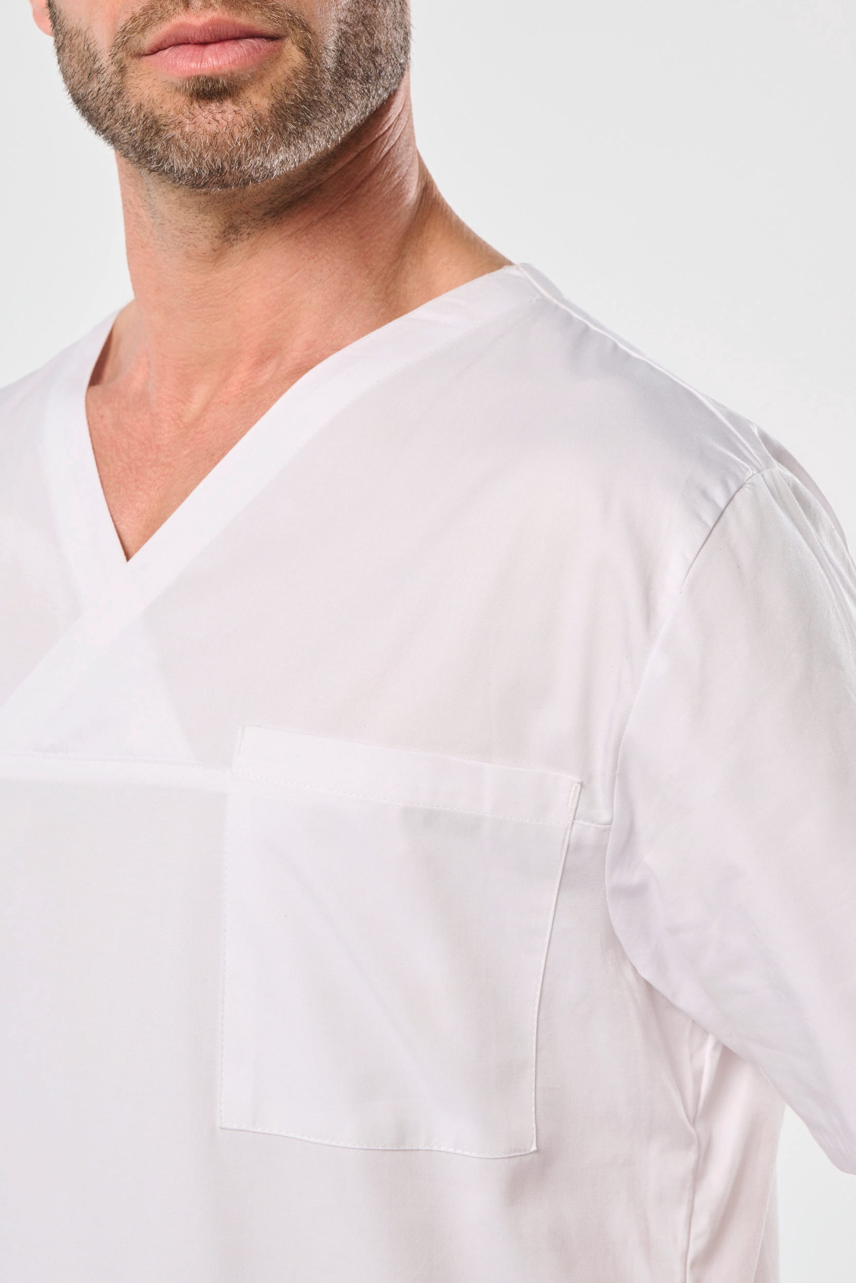 Túnica de manga curta em algodão unissexo