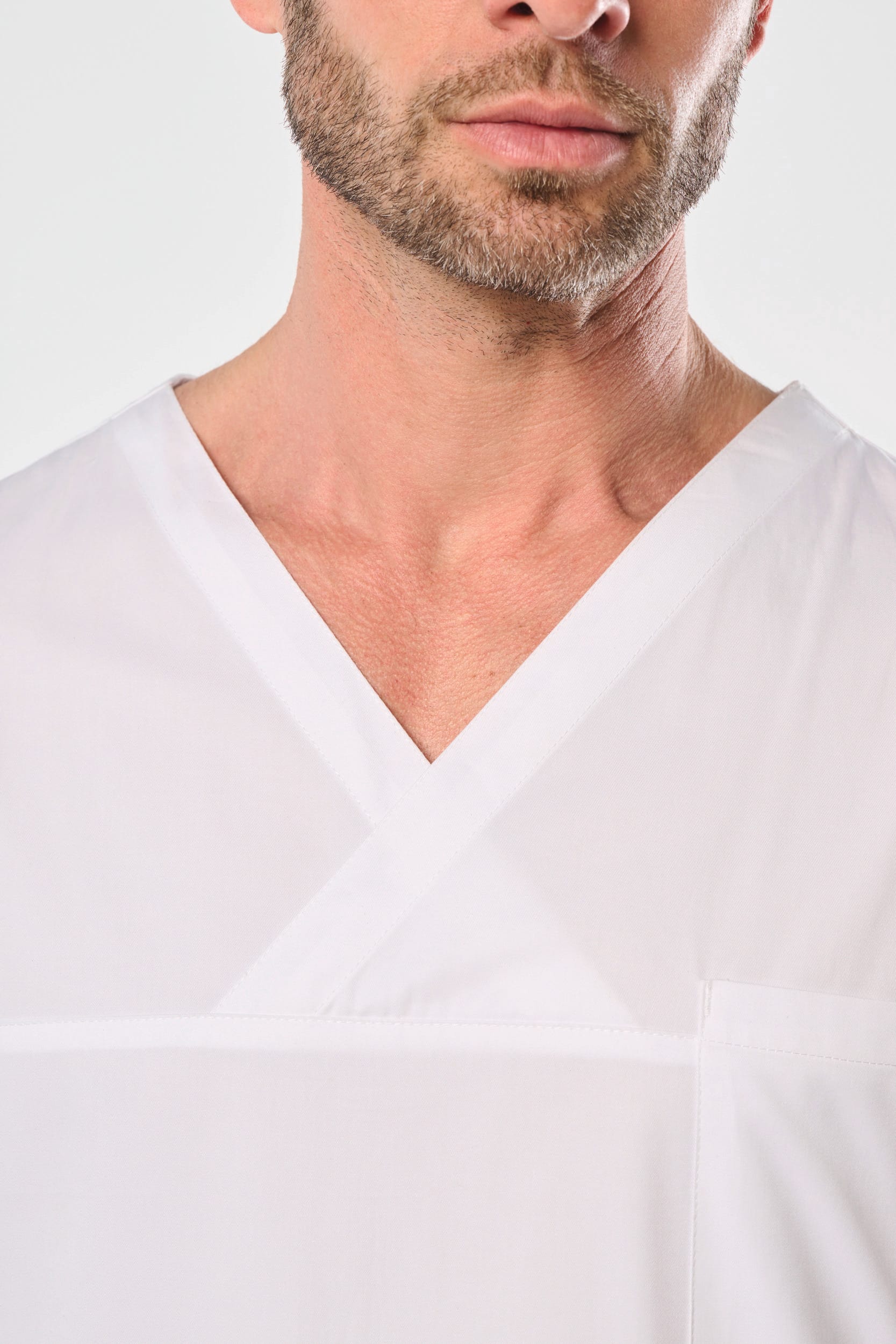 Túnica de manga curta em algodão unissexo