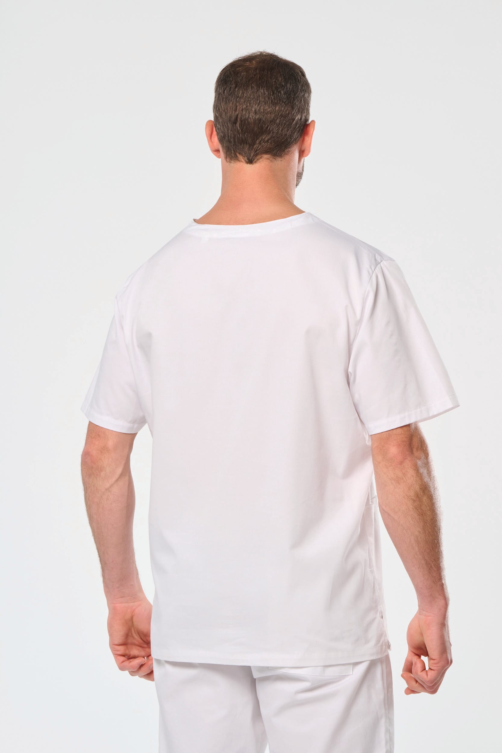 Túnica de manga curta em algodão unissexo