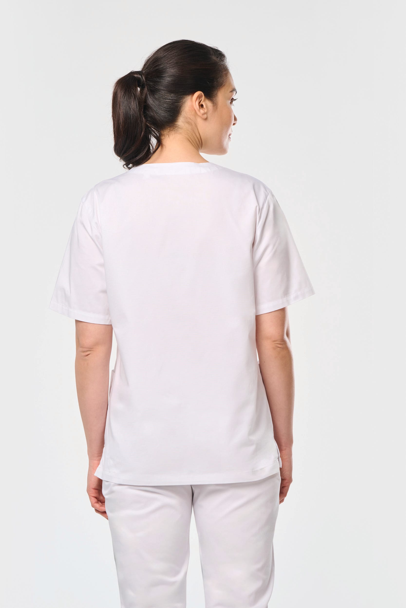 Túnica de manga curta em algodão unissexo