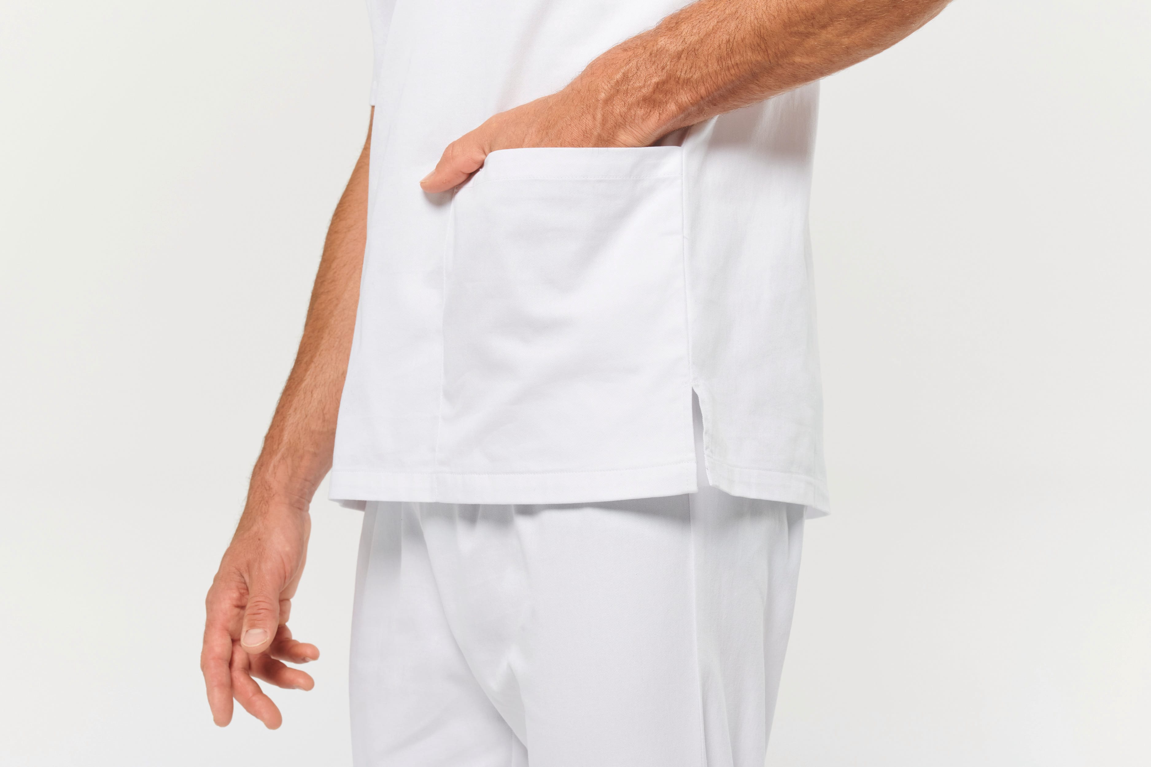 Túnica de manga curta em algodão unissexo