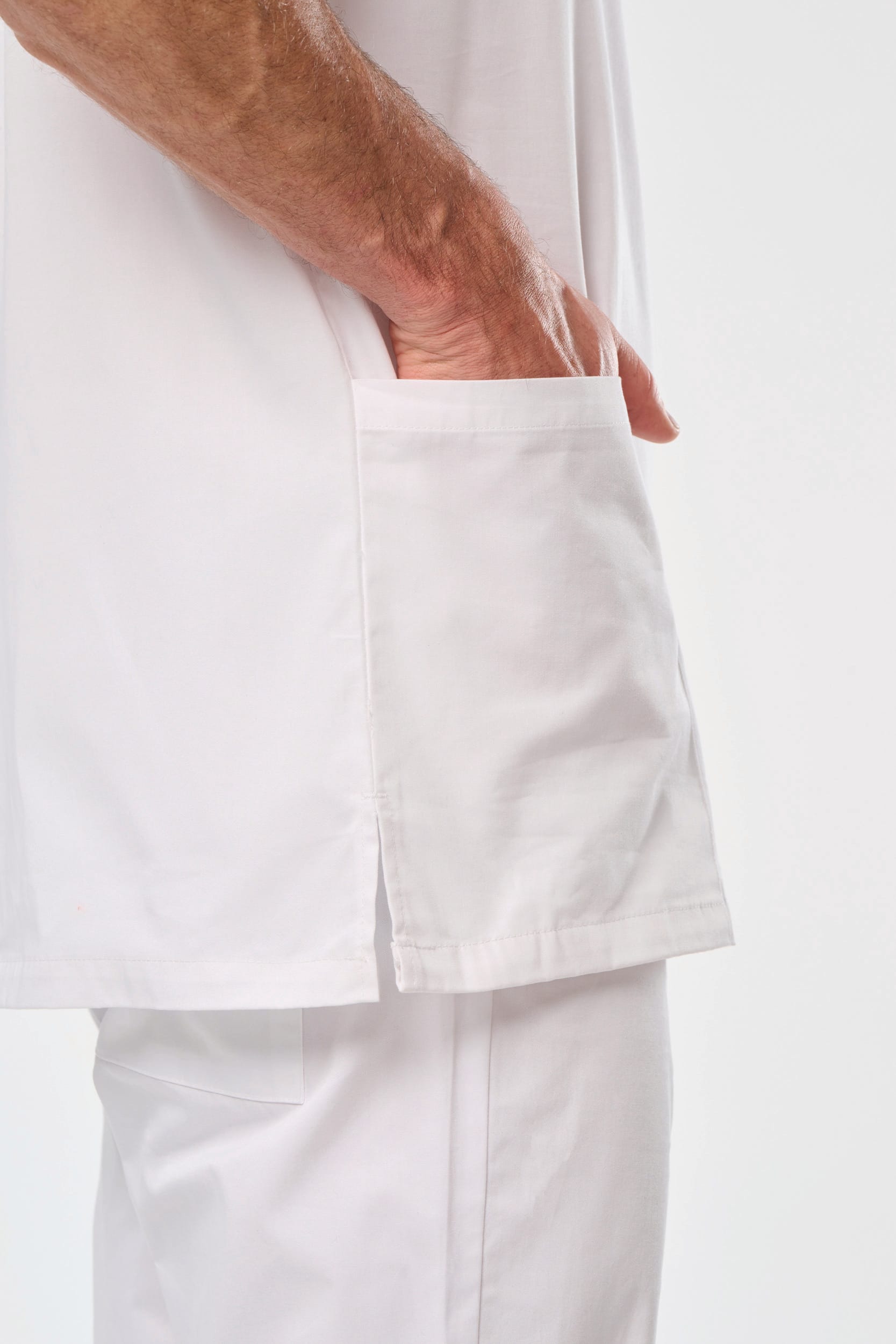 Túnica de manga curta em algodão unissexo