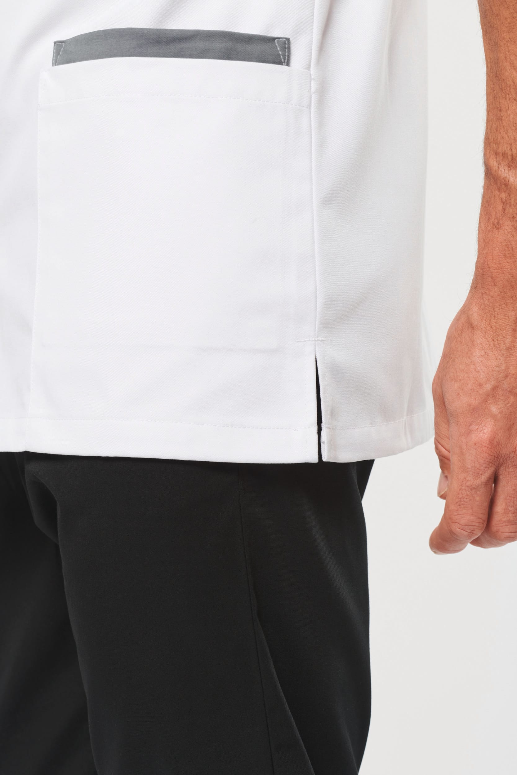 Bata poliéster/algodão com molas de pressão de homem