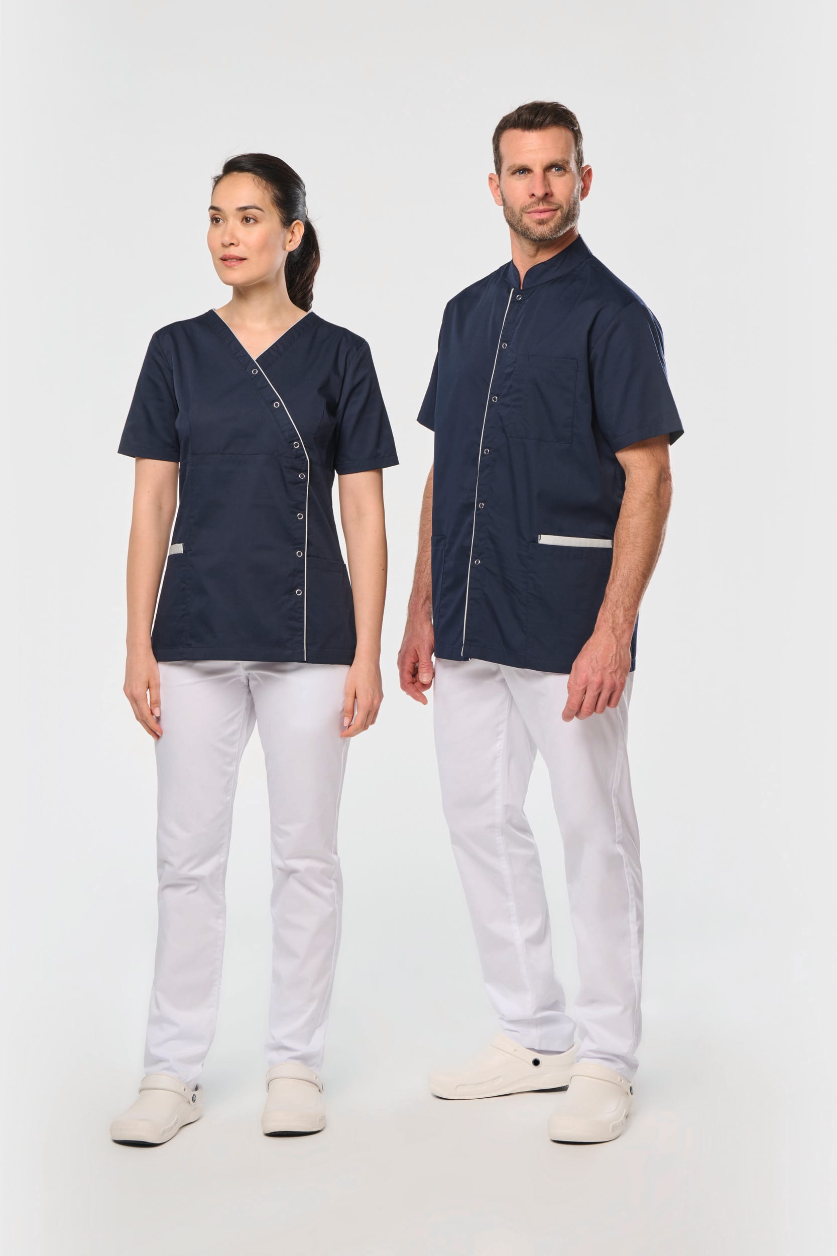 Calças poliéster/algodão de senhora