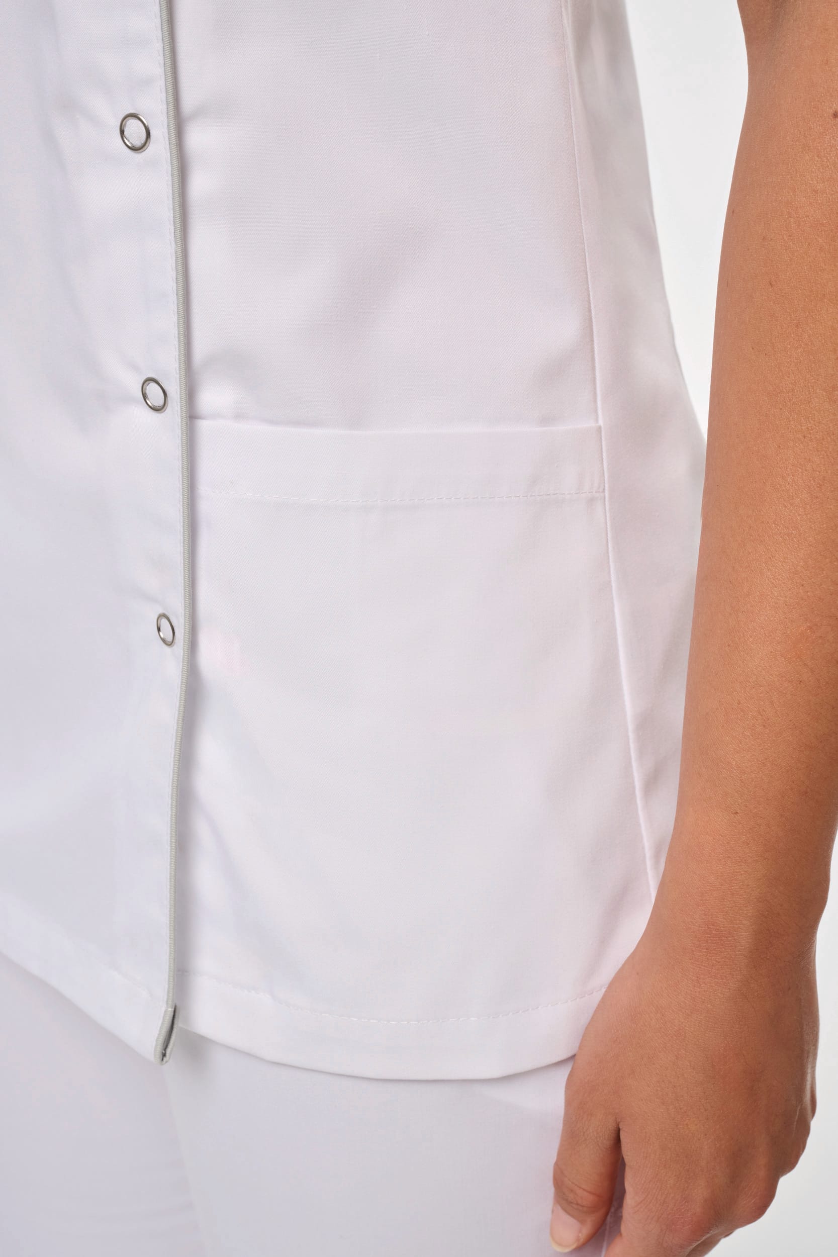 Blouse polycoton avec boutons-pression femme