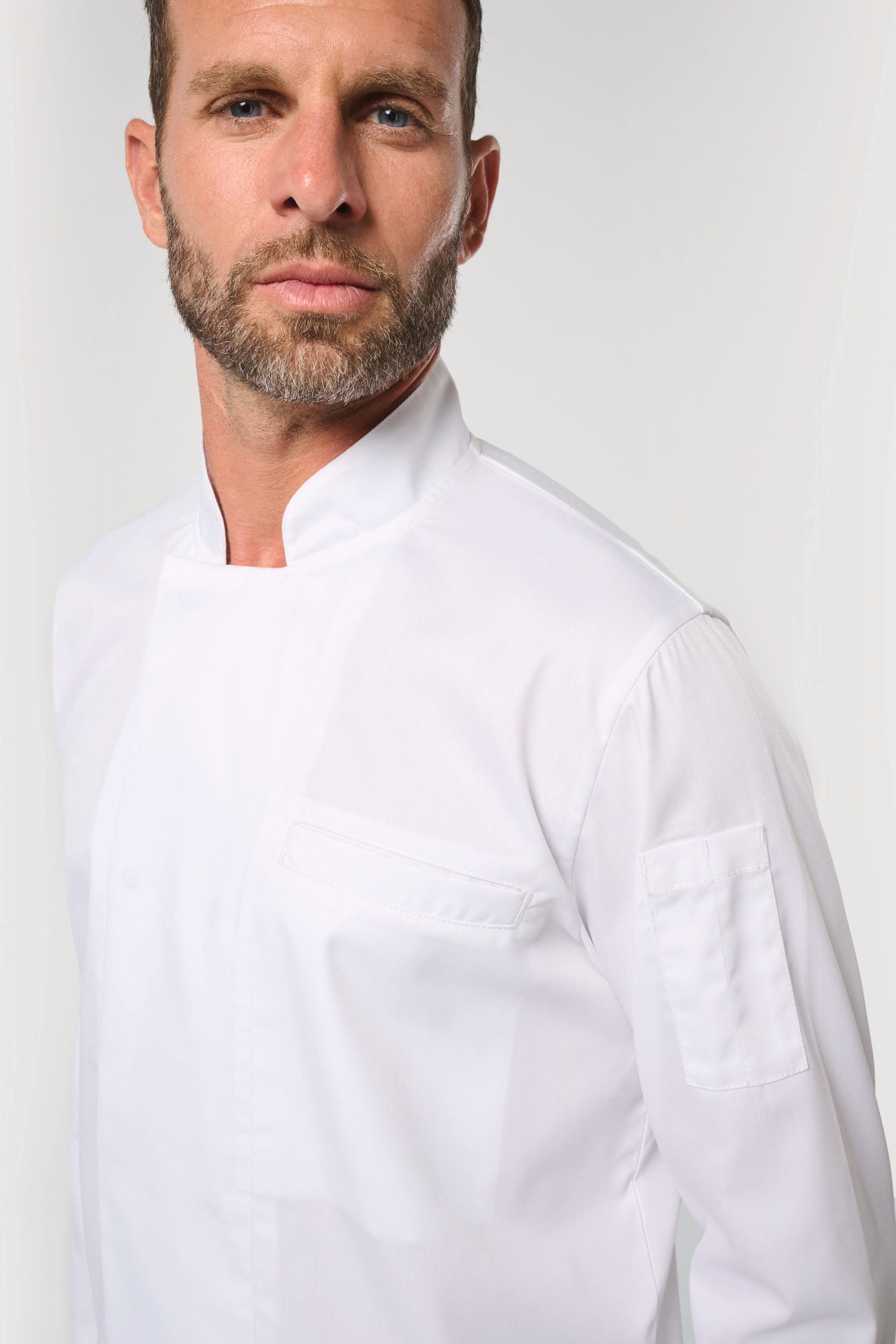 Jaleca de chef eco-responsável e respirável de manga comprida unissexo