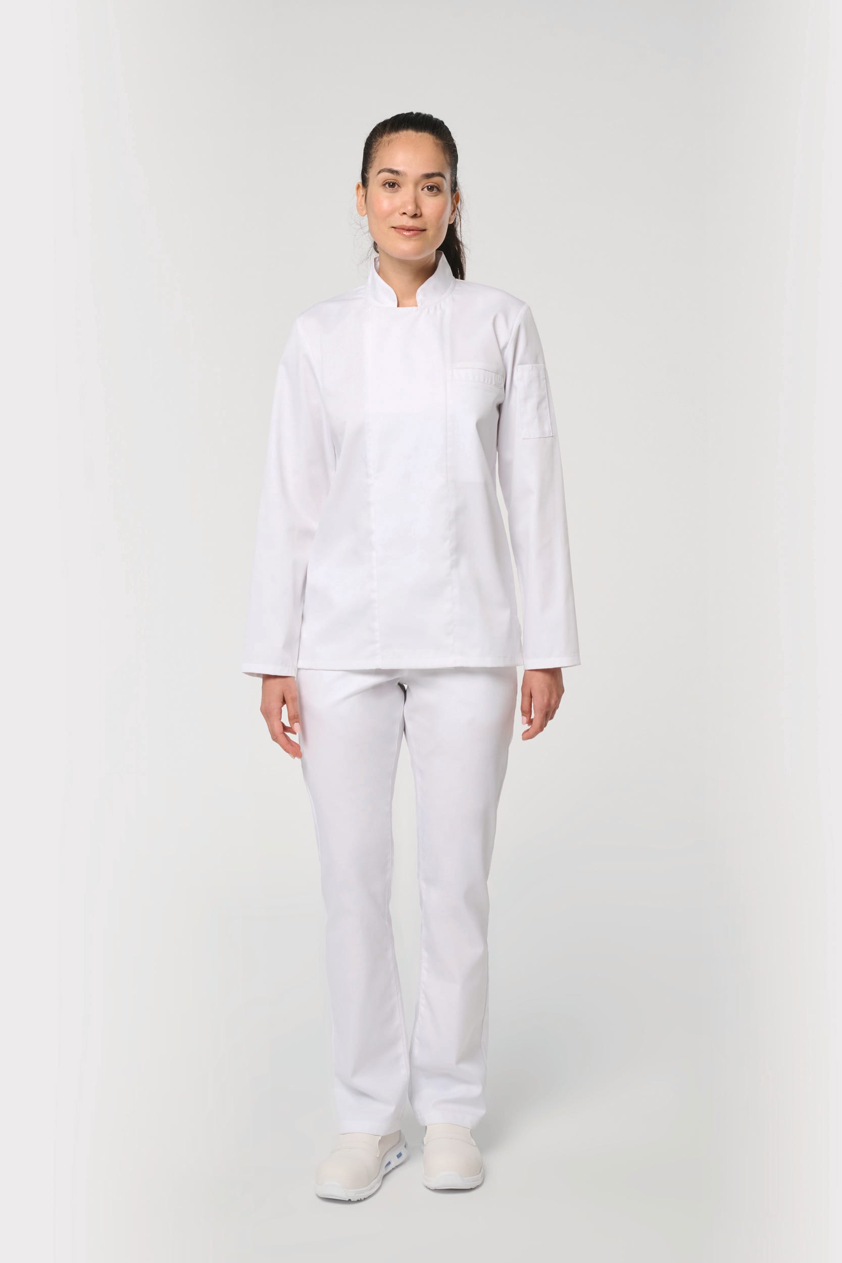 Jaleca de chef eco-responsável e respirável de manga comprida unissexo