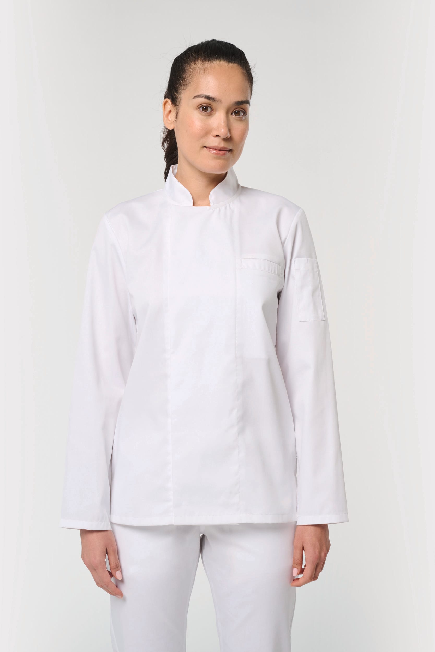 Jaleca de chef eco-responsável e respirável de manga comprida unissexo