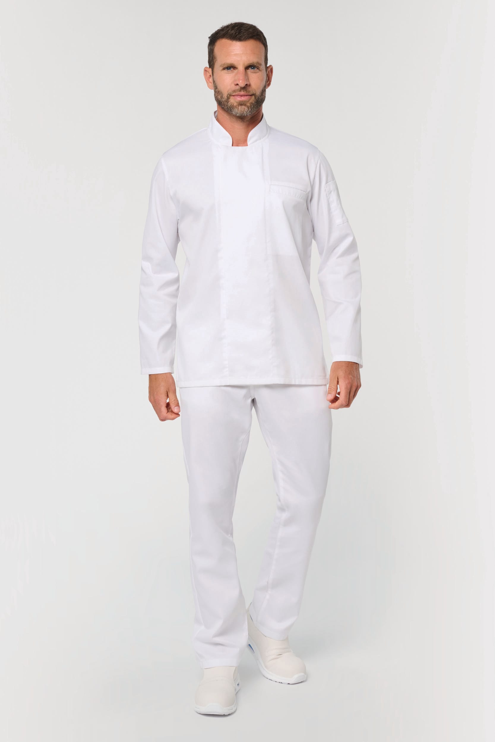 Jaleca de chef eco-responsável e respirável de manga comprida unissexo