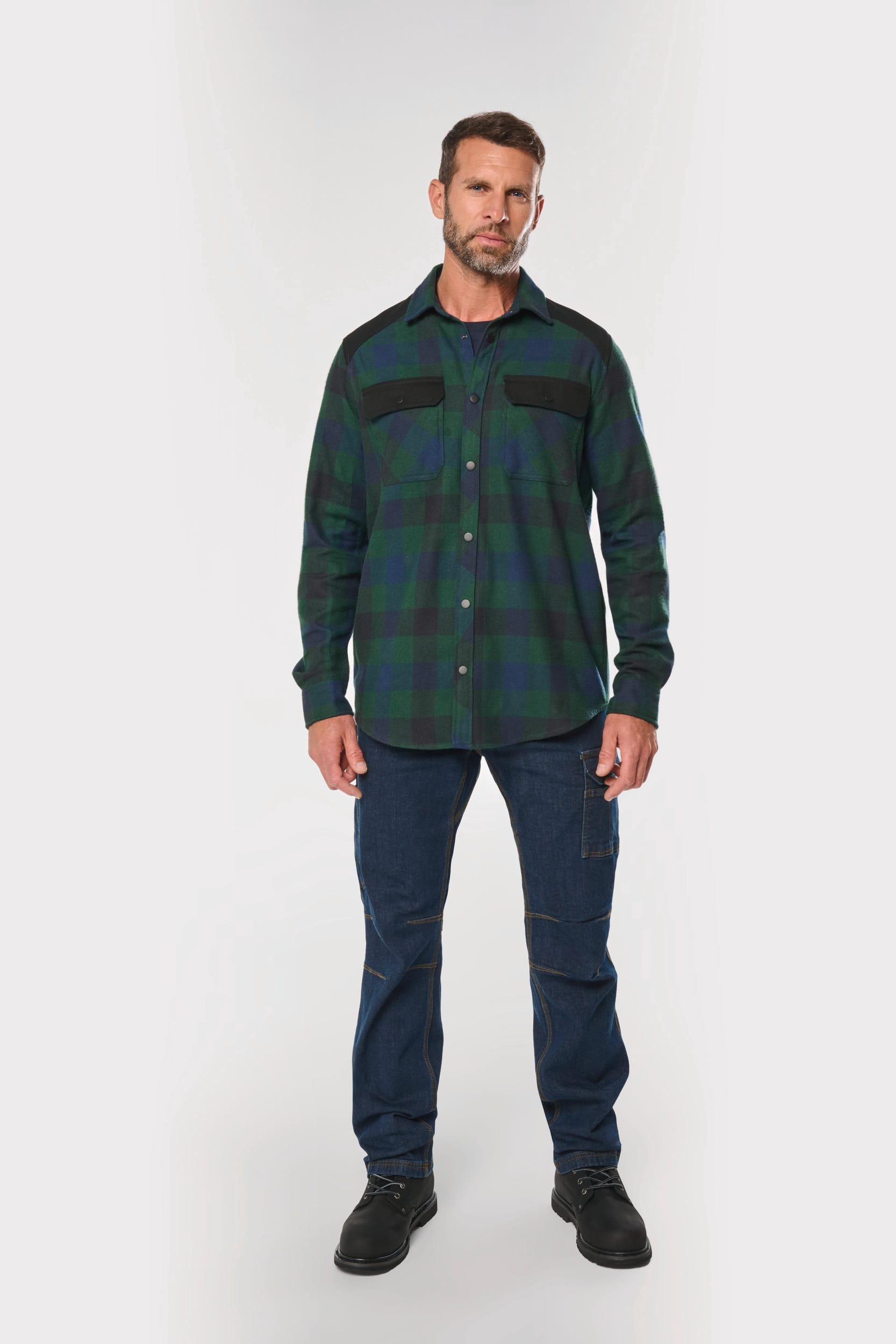 Chemise à carreaux avec poches homme
