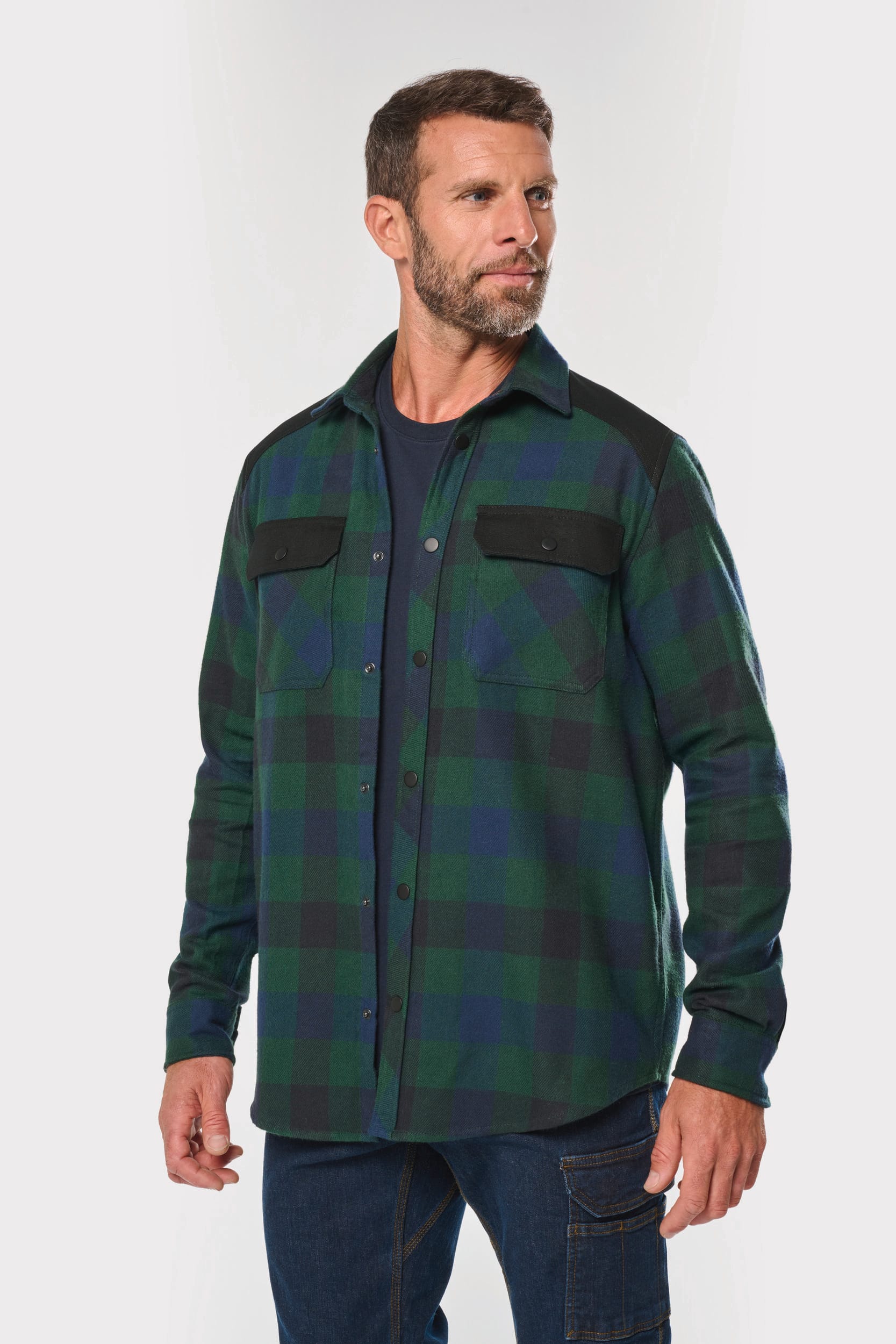 Chemise à carreaux avec poches homme