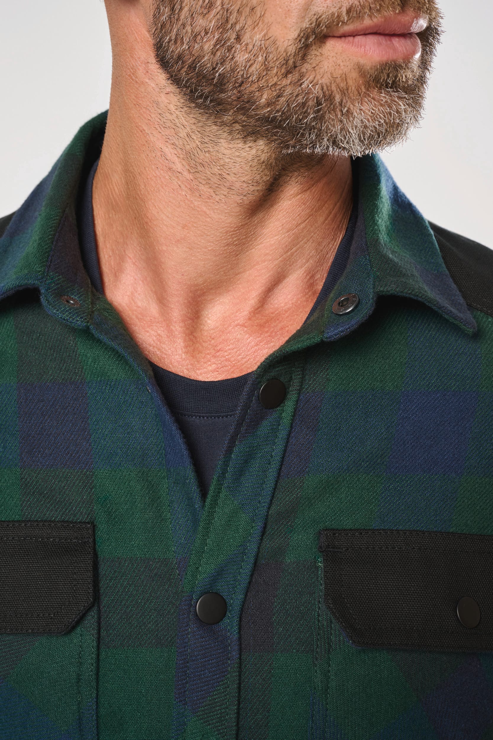 Chemise à carreaux avec poches homme