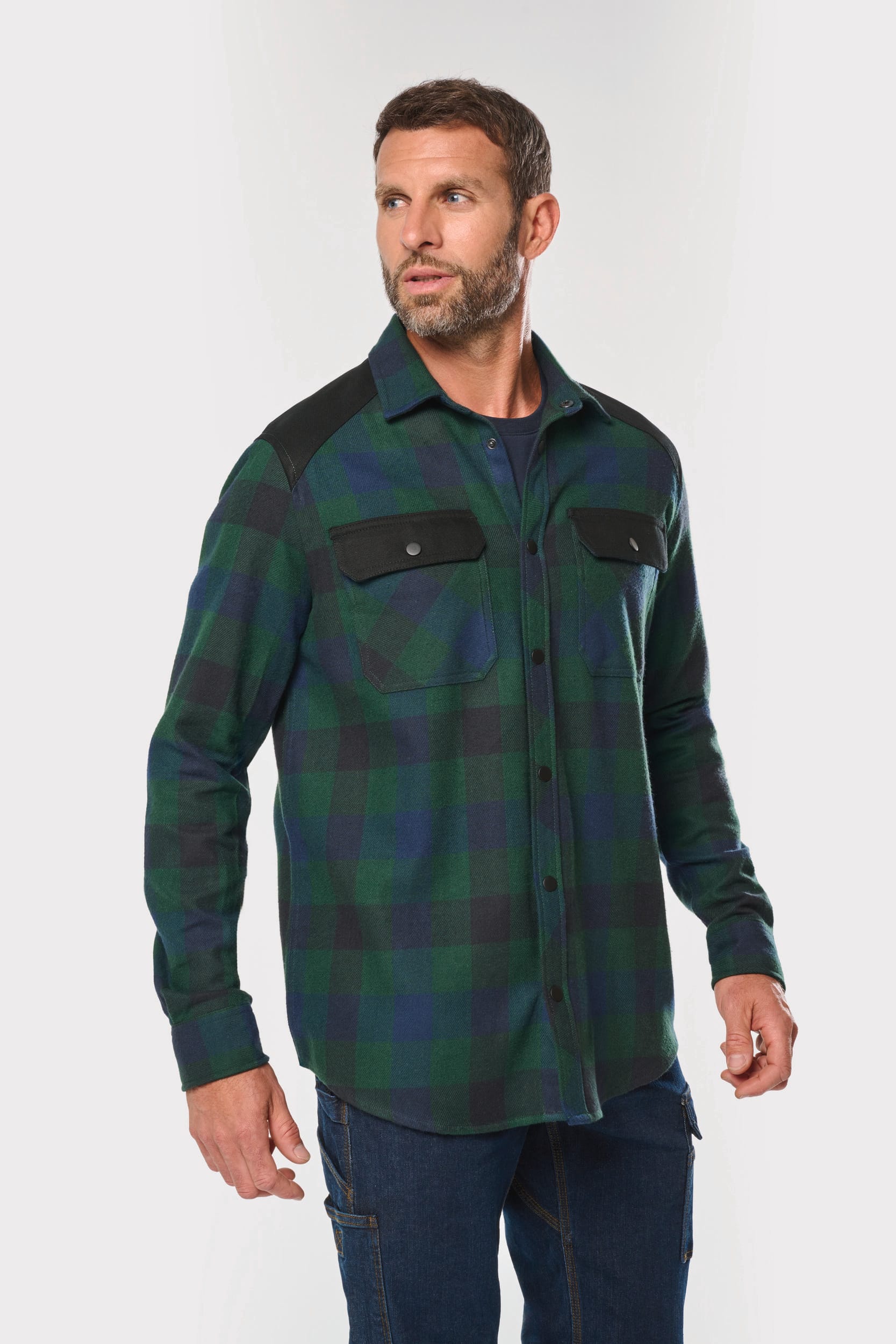 Chemise à carreaux avec poches homme