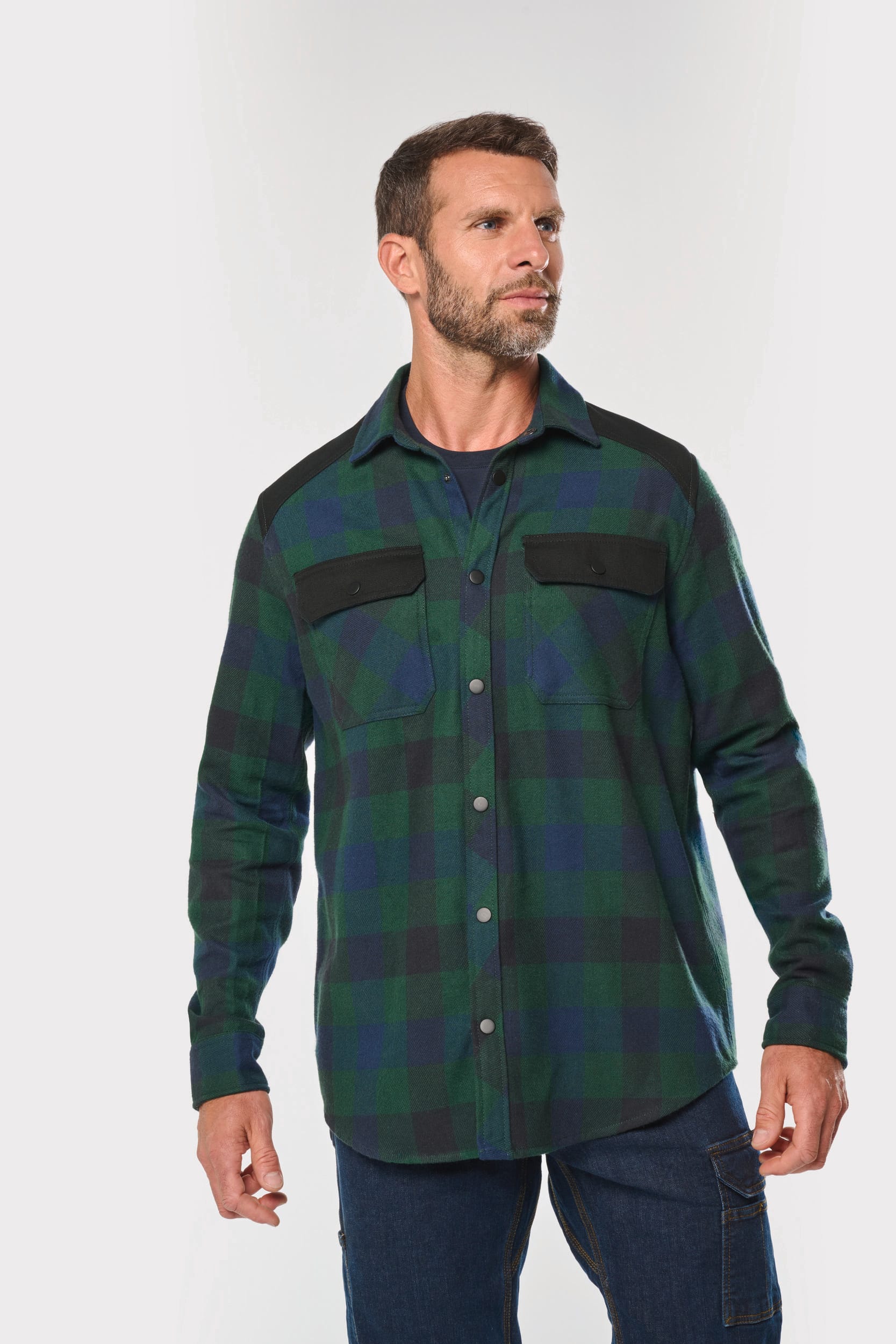 Chemise à carreaux avec poches homme