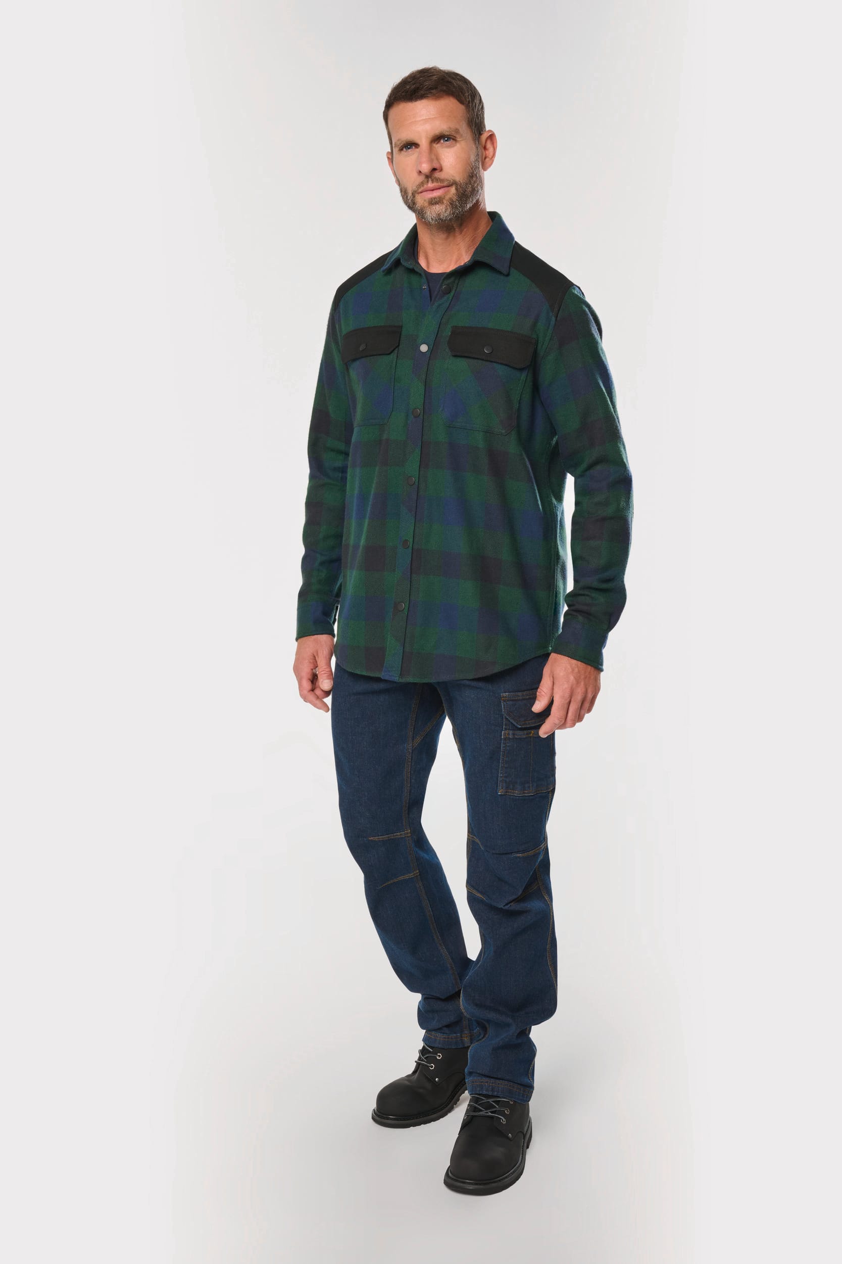 Chemise à carreaux avec poches homme