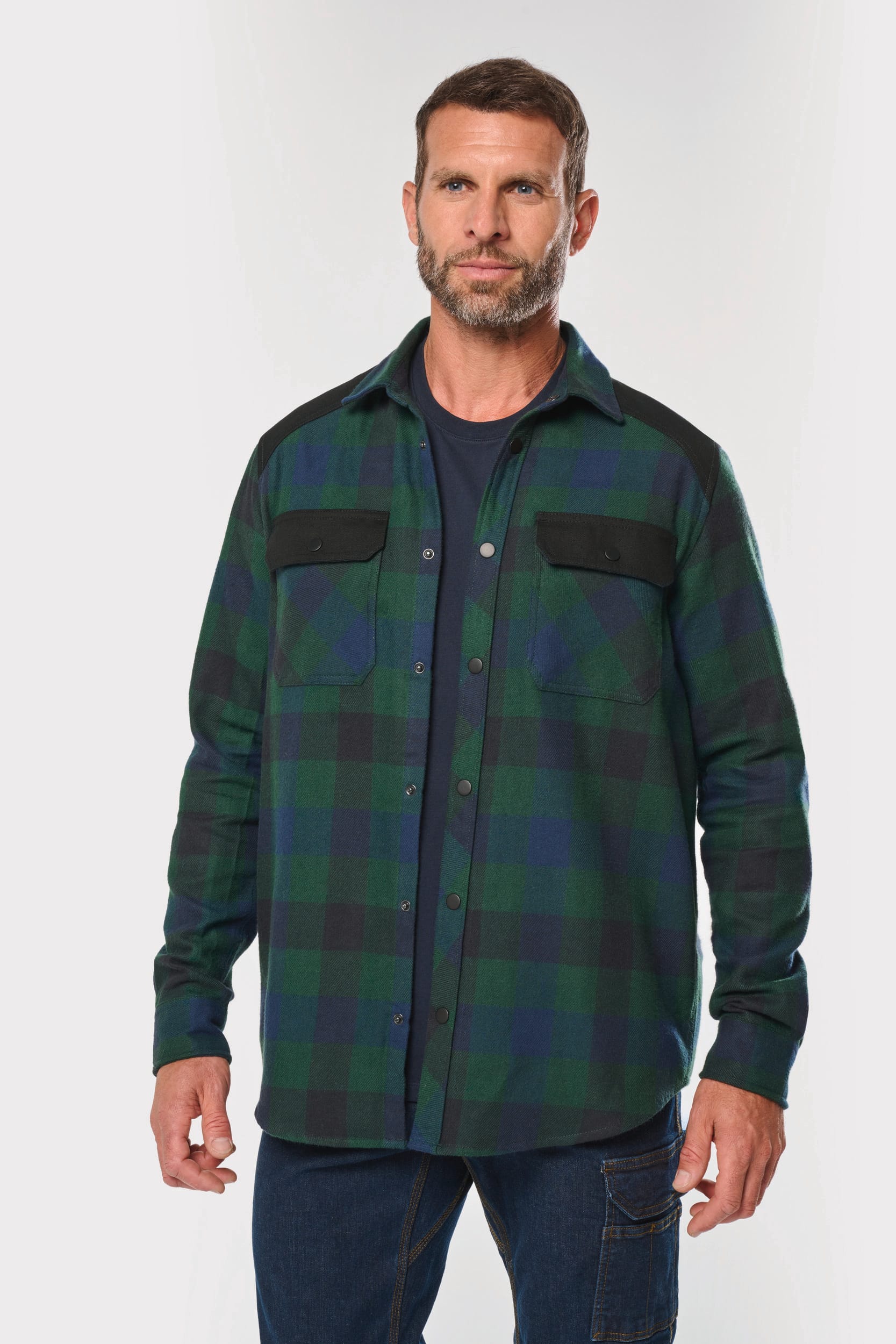 Chemise à carreaux avec poches homme