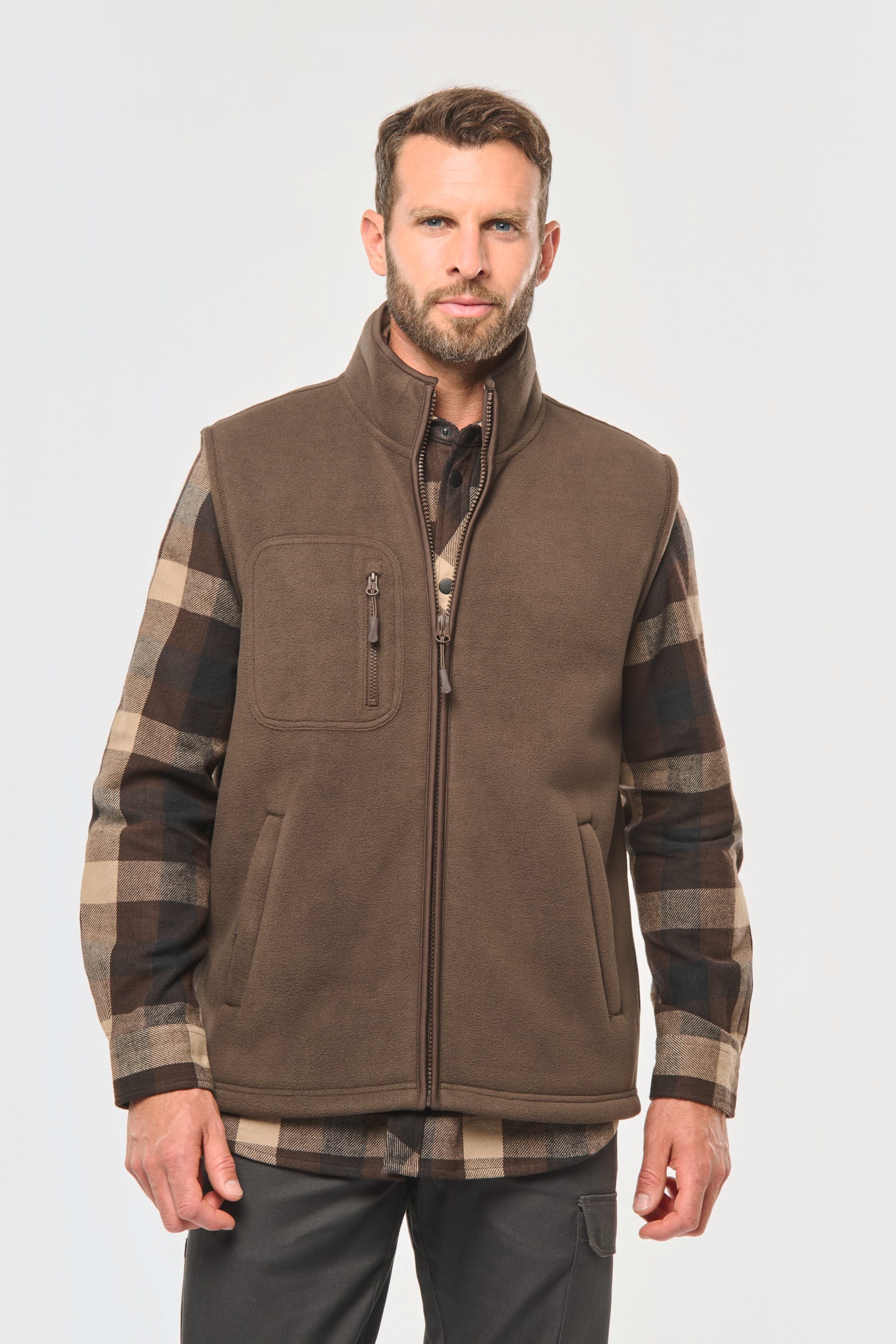 Colete polar com interior em sherpa unissexo