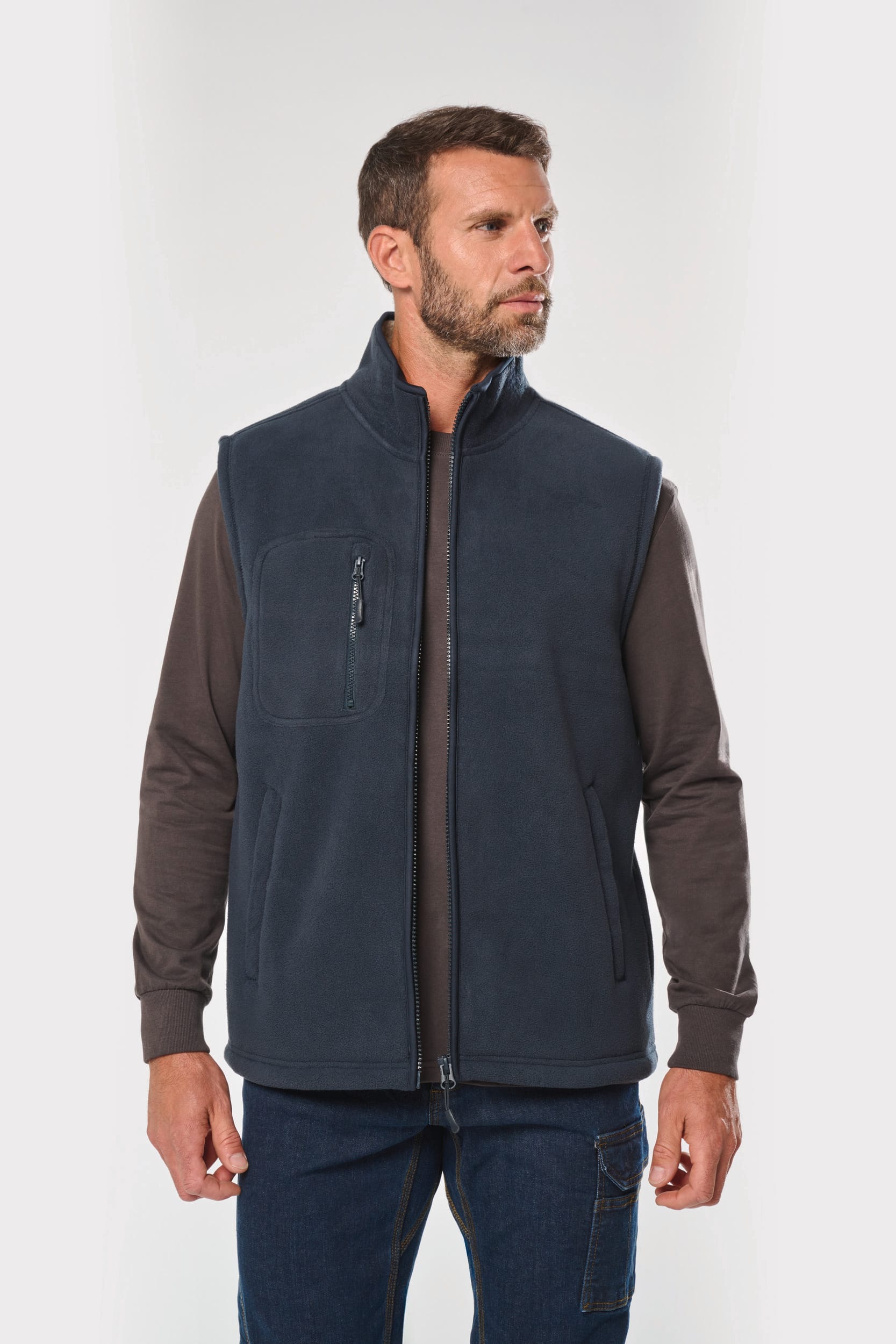 Bodywarmer polaire avec intérieur sherpa unisexe