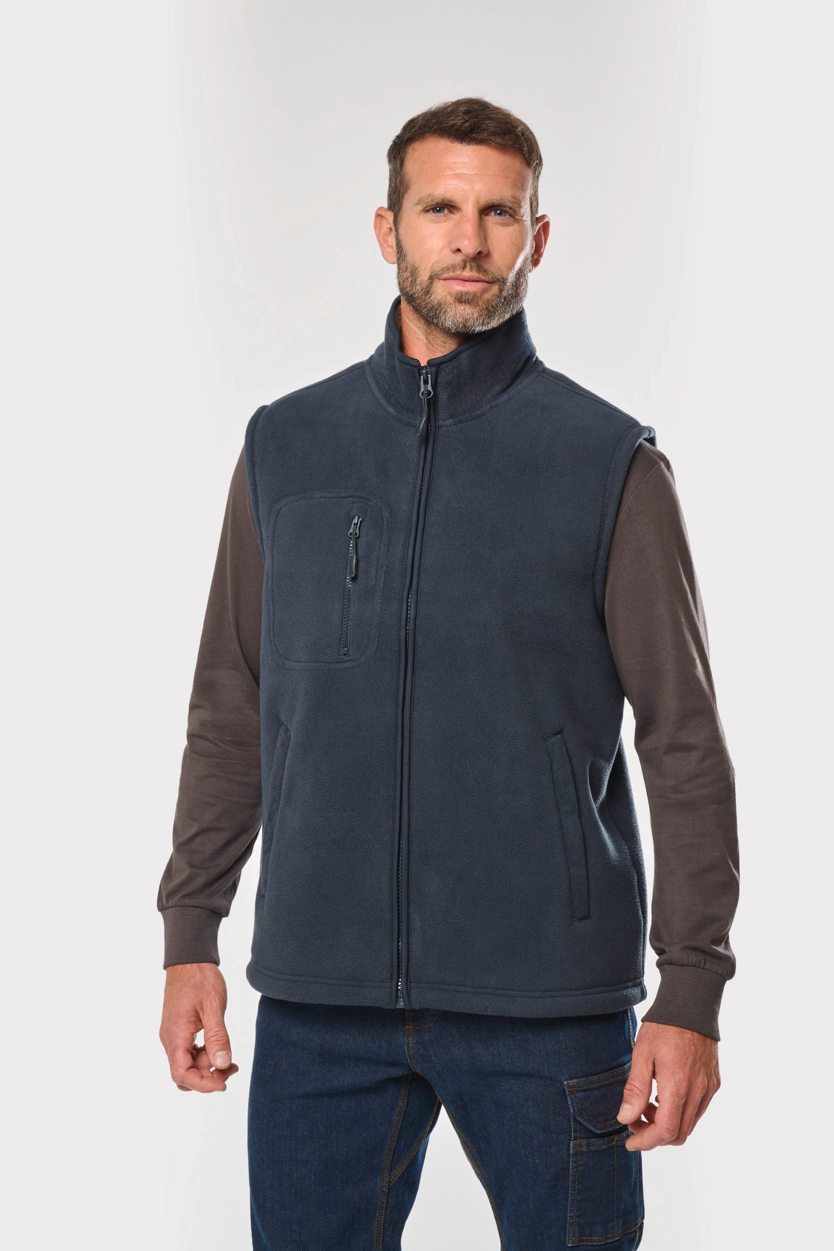 Bodywarmer polaire avec intérieur sherpa unisexe