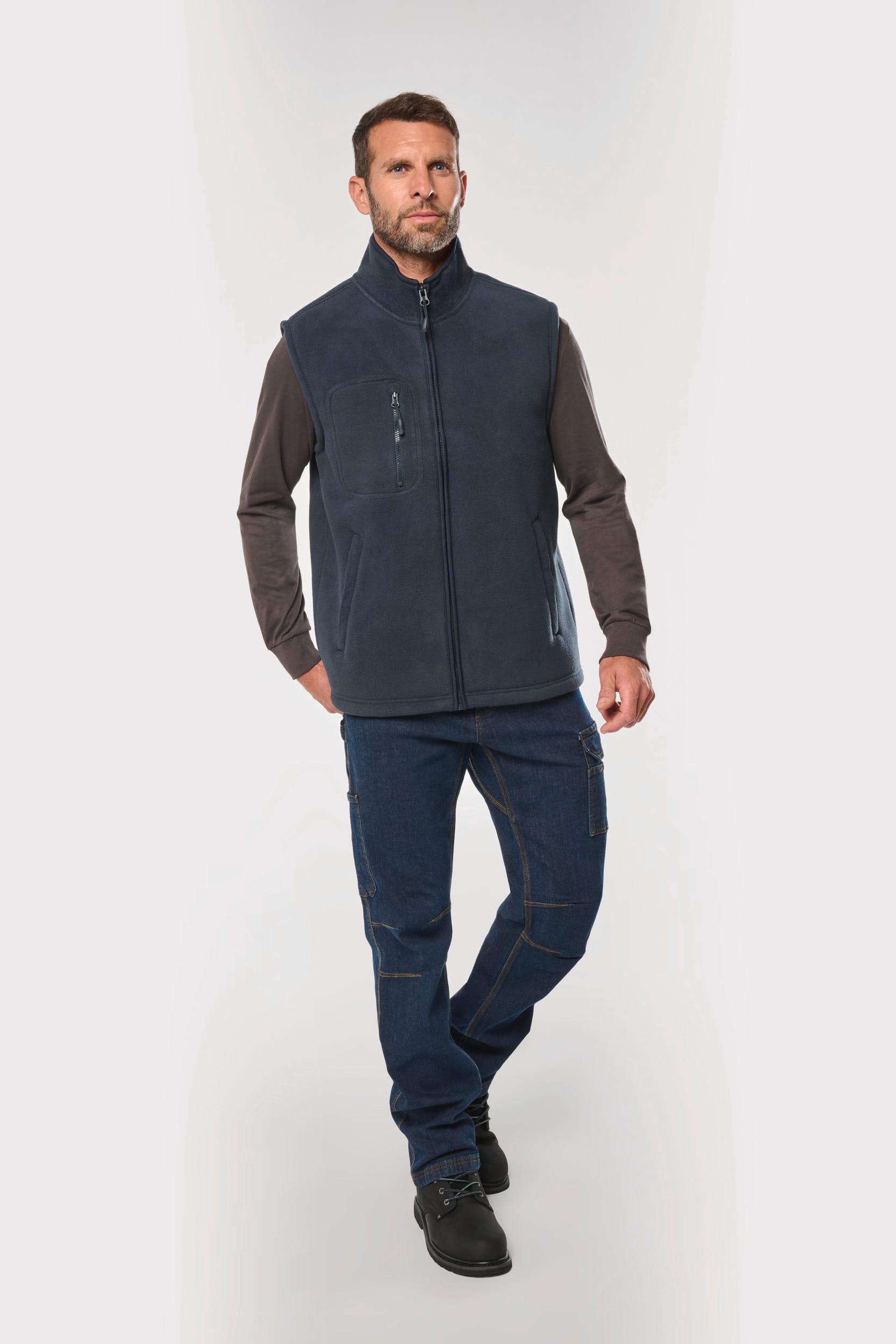 Bodywarmer polaire avec intérieur sherpa unisexe