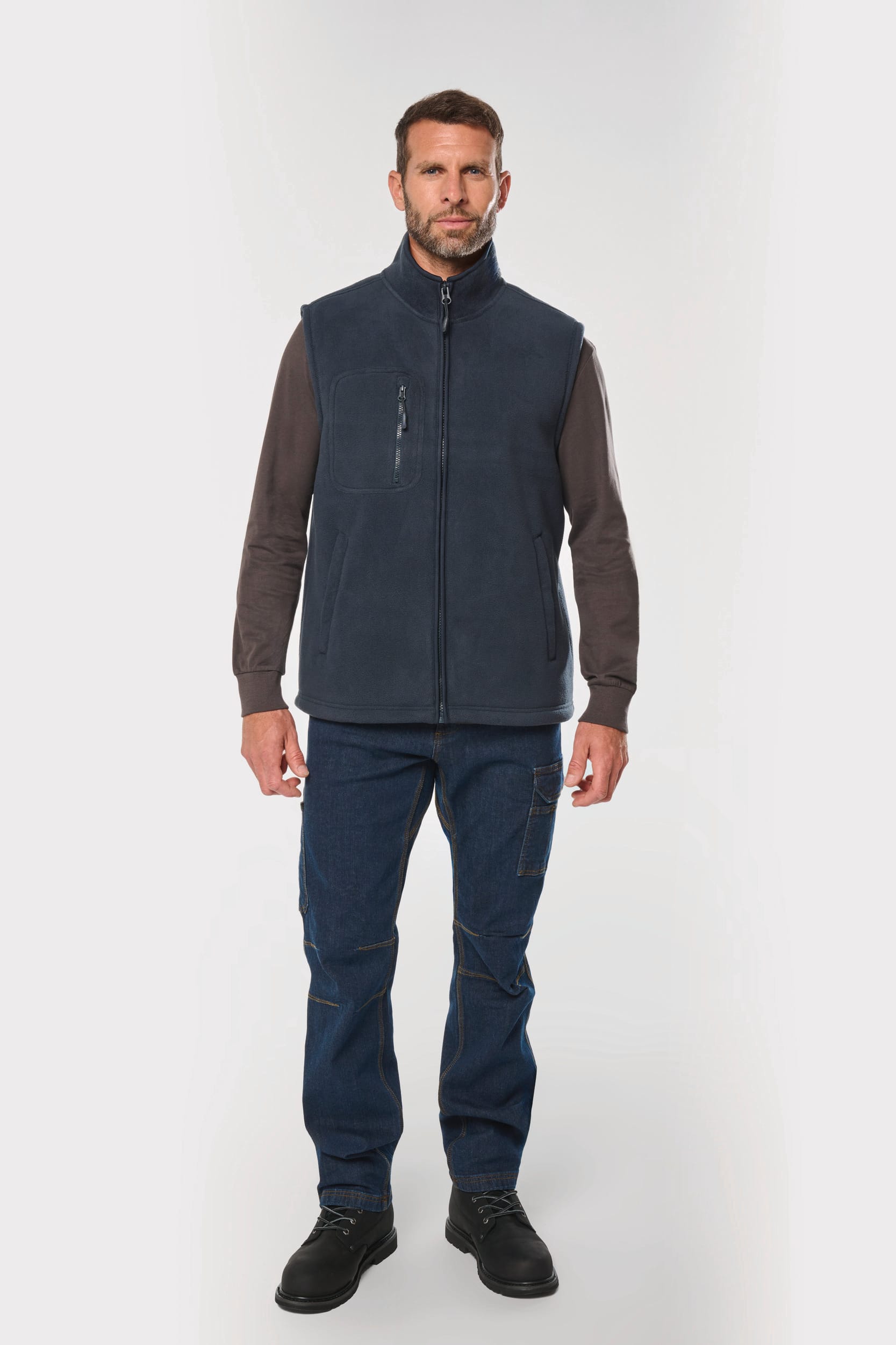 Bodywarmer polaire avec intérieur sherpa unisexe