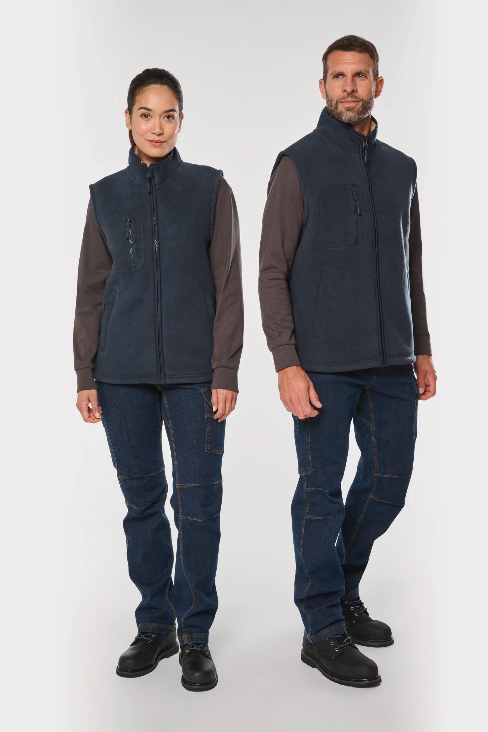 Bodywarmer polaire avec intérieur sherpa unisexe