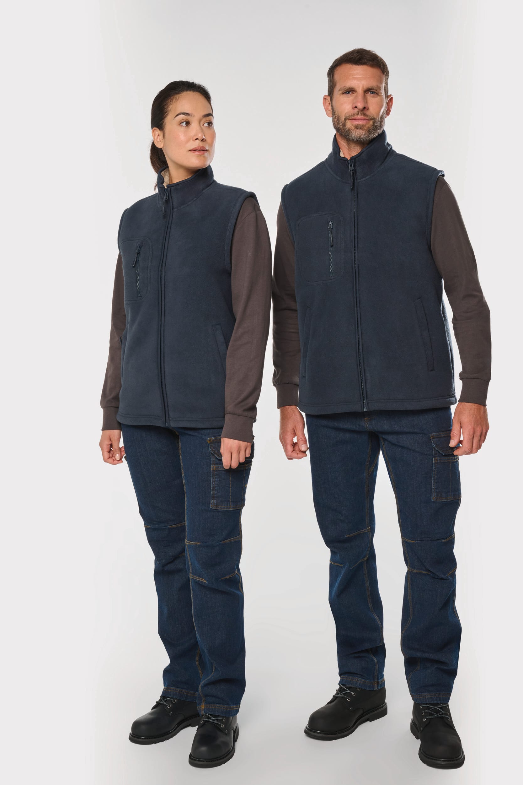 Bodywarmer polaire avec intérieur sherpa unisexe