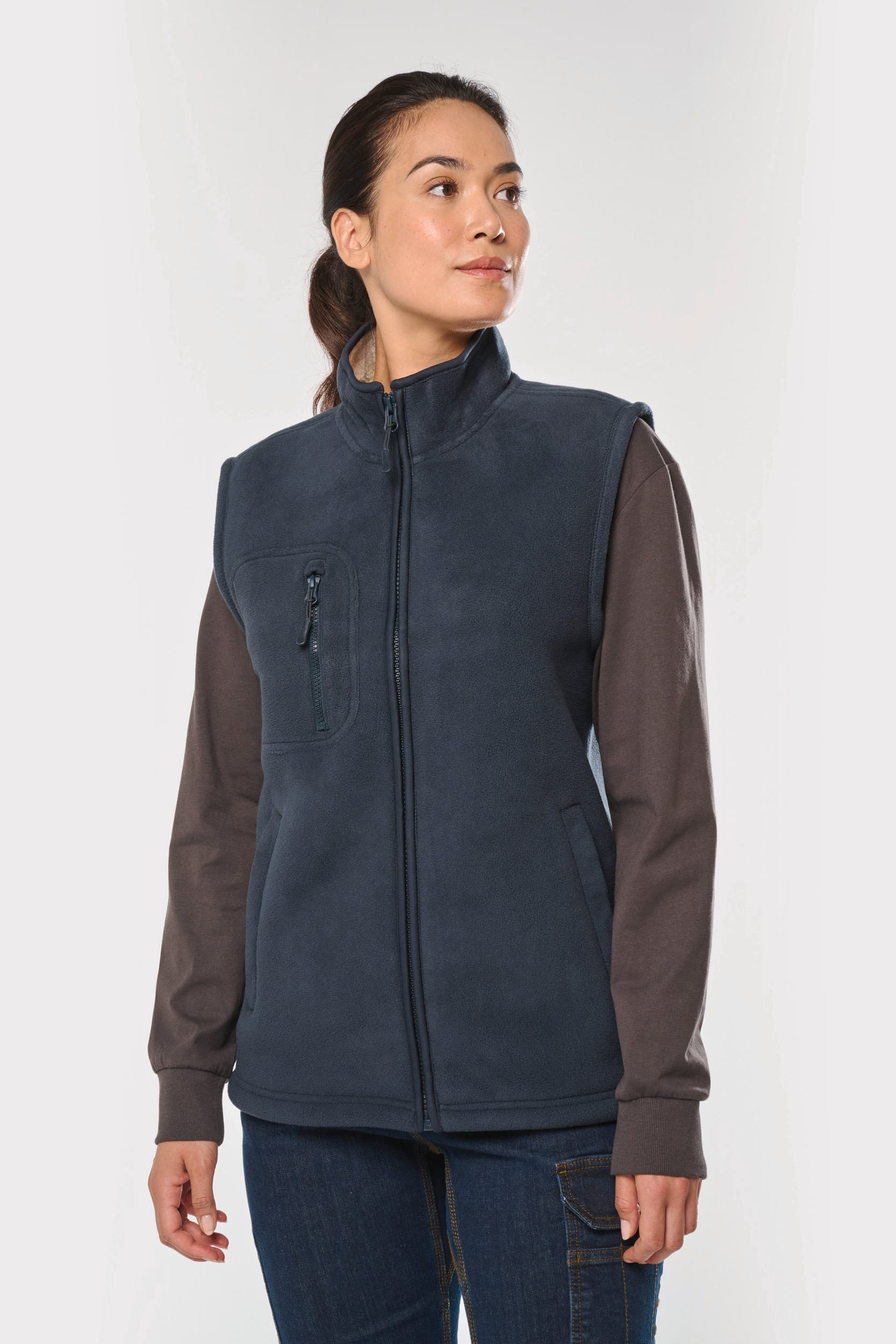 Bodywarmer polaire avec intérieur sherpa unisexe