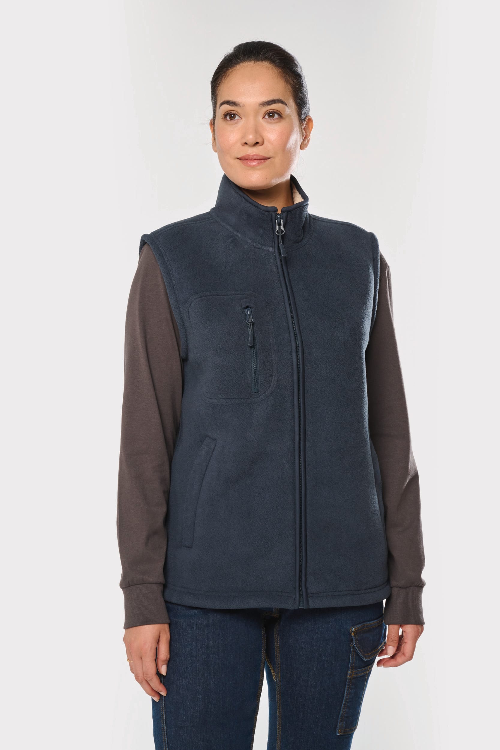 Bodywarmer polaire avec intérieur sherpa unisexe