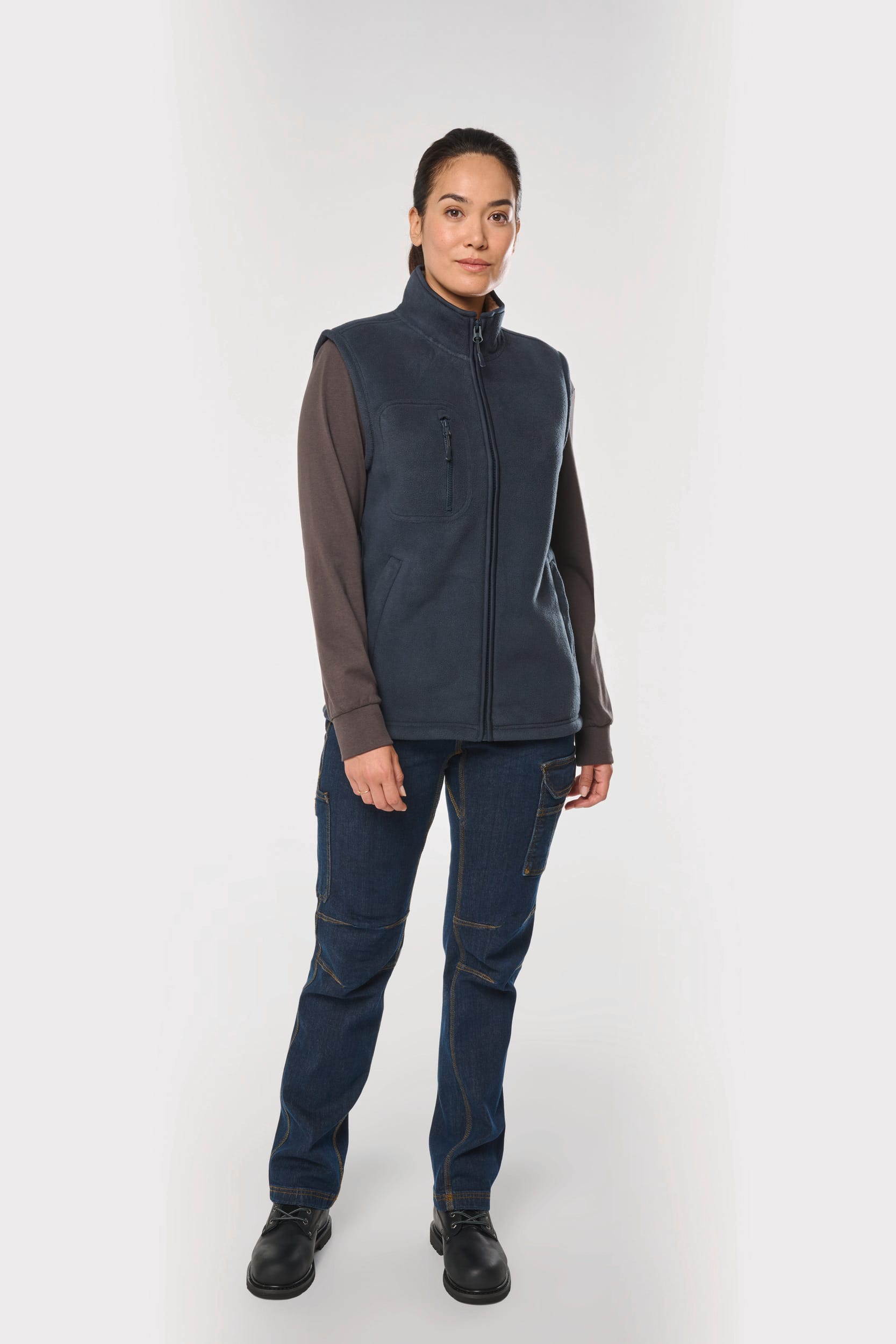 Bodywarmer polaire avec intérieur sherpa unisexe