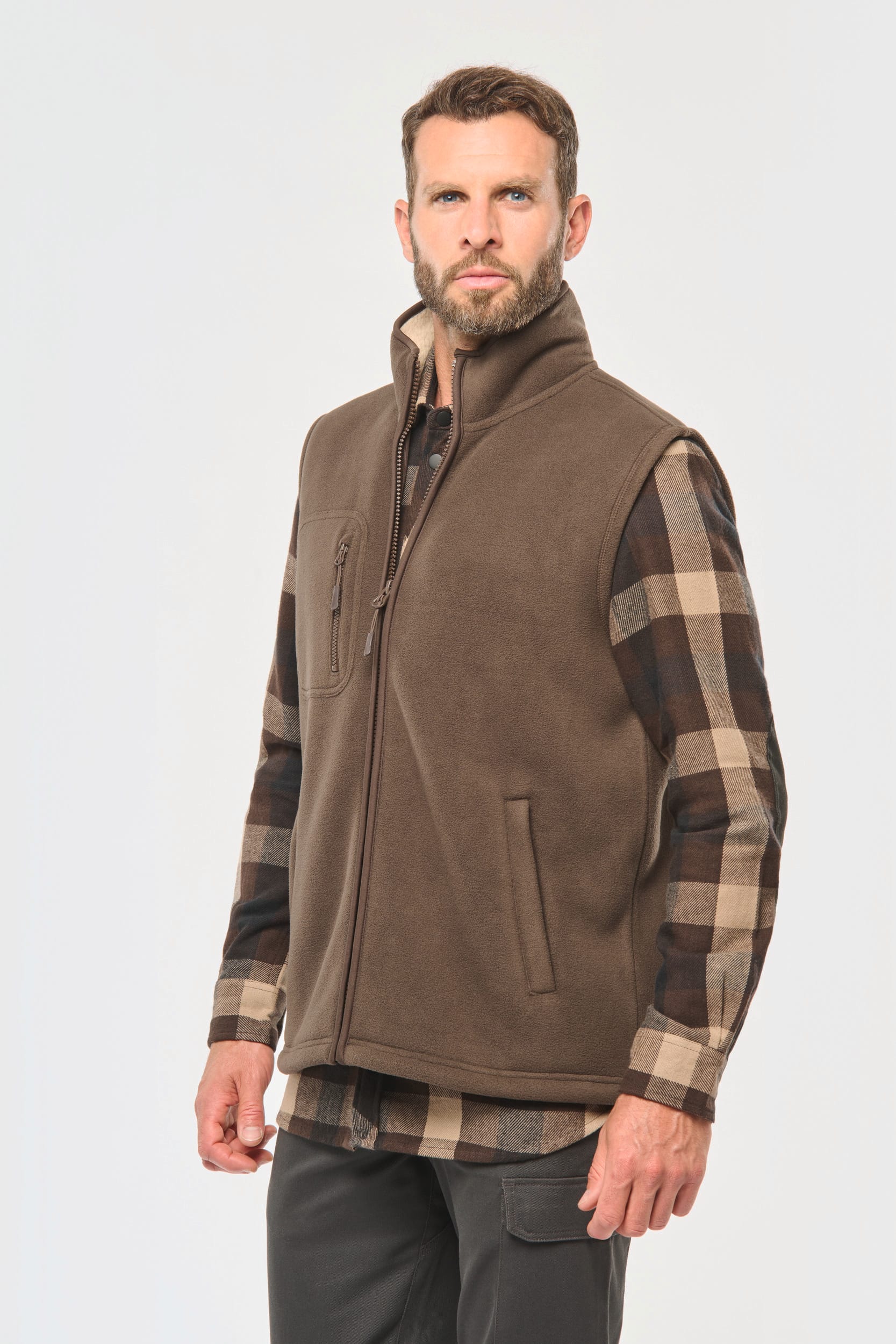 Colete polar com interior em sherpa unissexo