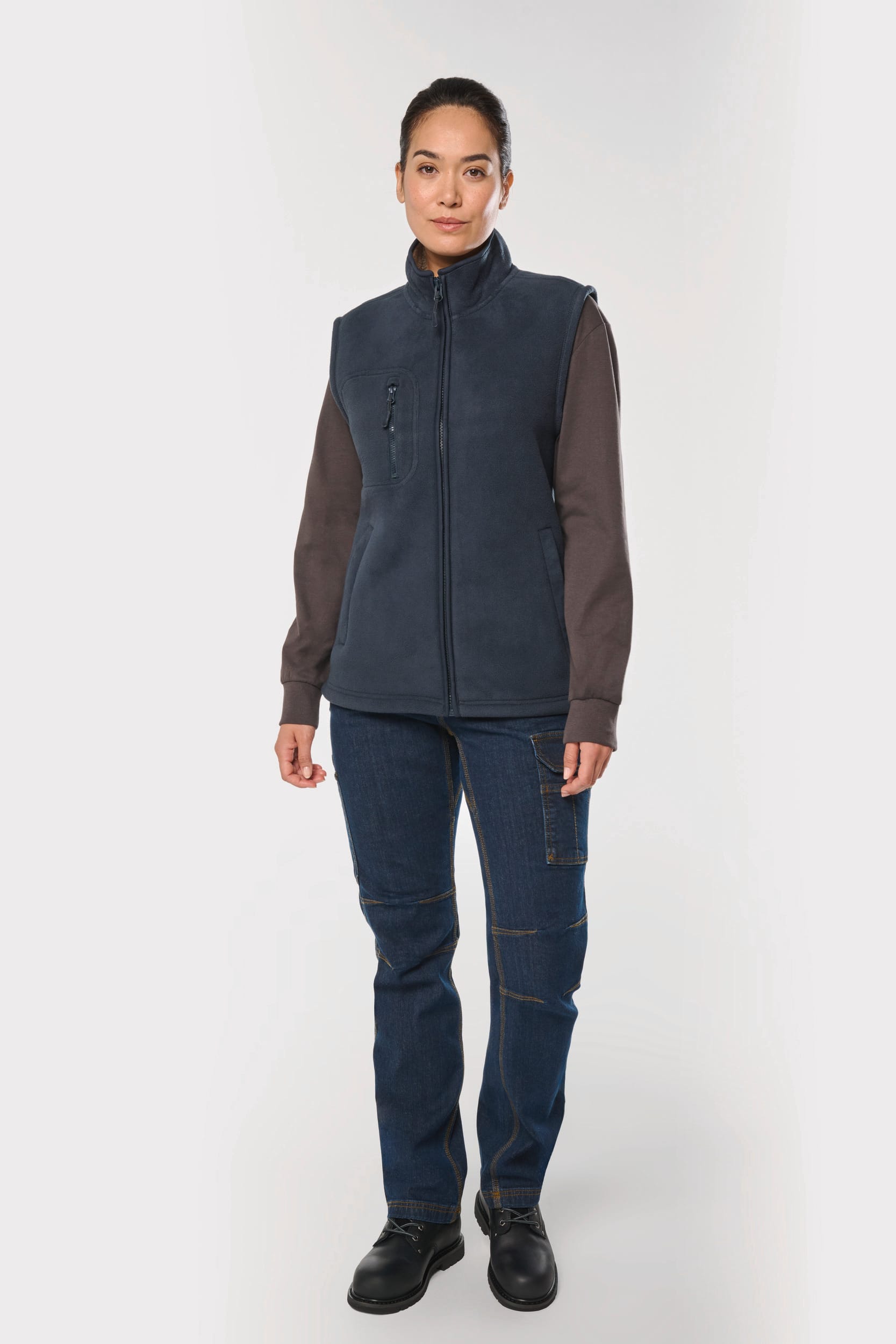 Bodywarmer polaire avec intérieur sherpa unisexe