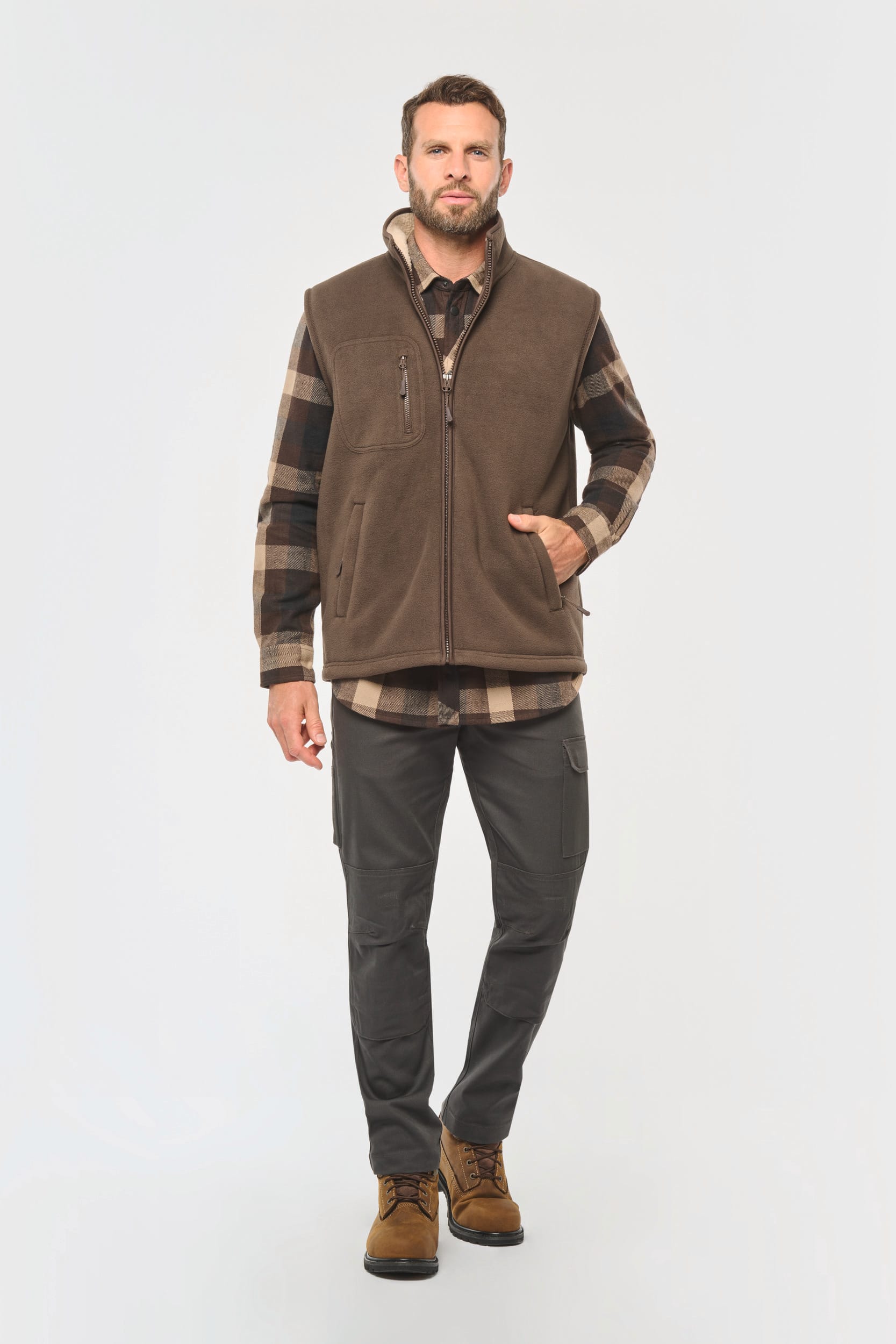 Calças de trabalho multibolsos de homem