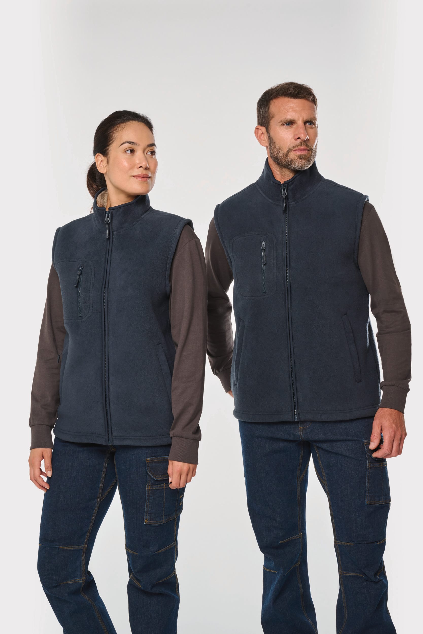 Bodywarmer polaire avec intérieur sherpa unisexe