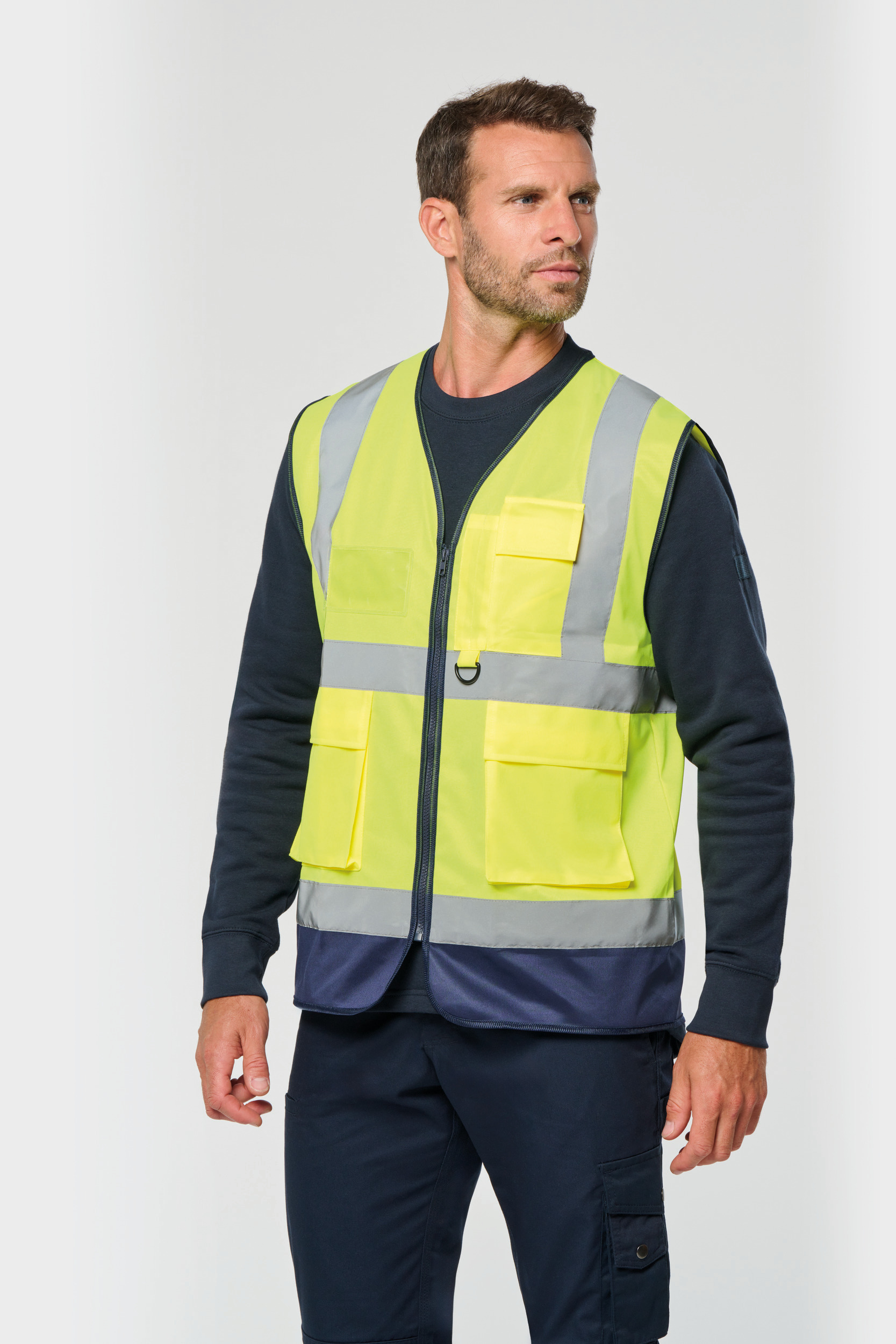 Gerecycled HI-VIS VEILIGHEIDSHESJE met rits