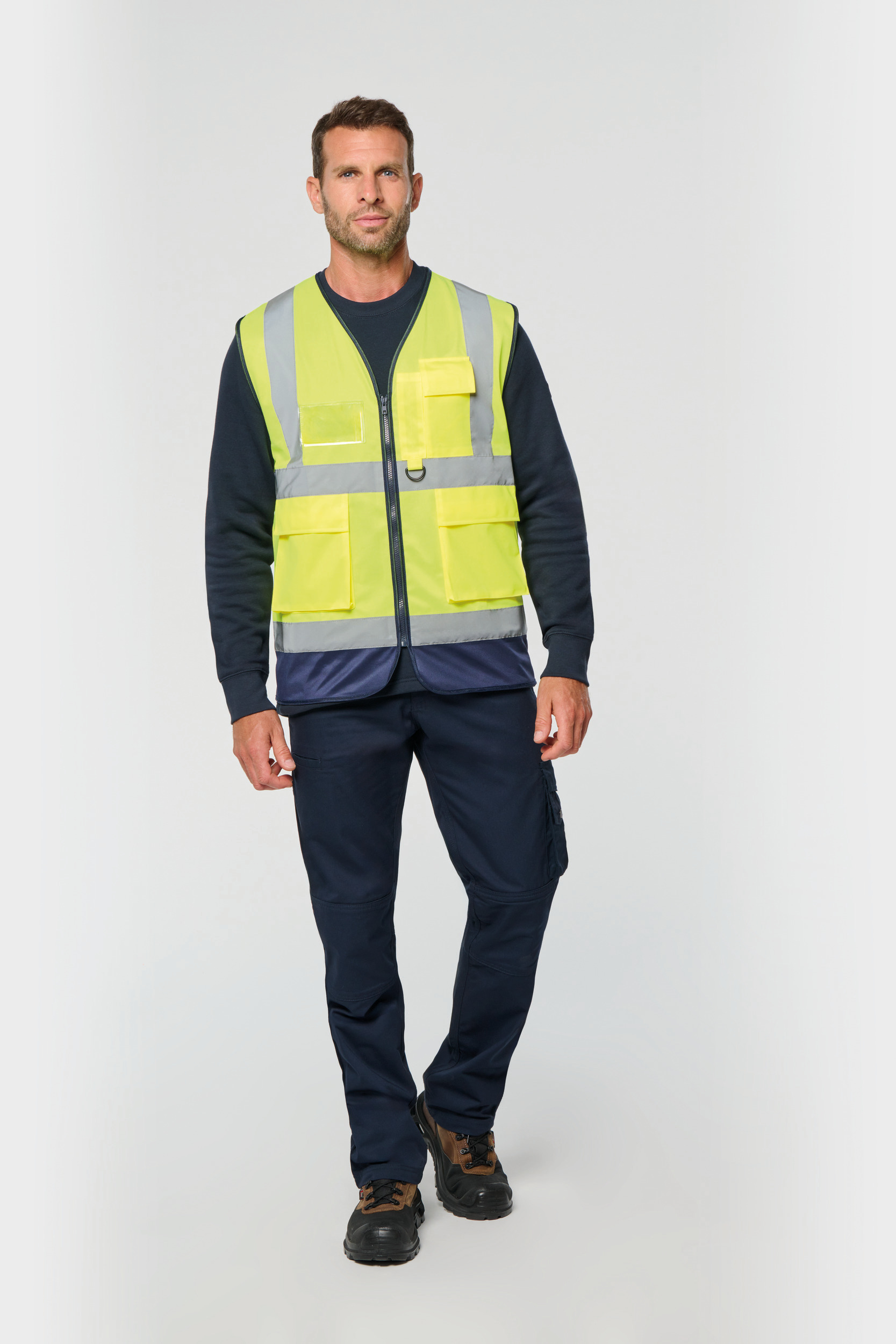 Gerecycled HI-VIS VEILIGHEIDSHESJE met rits