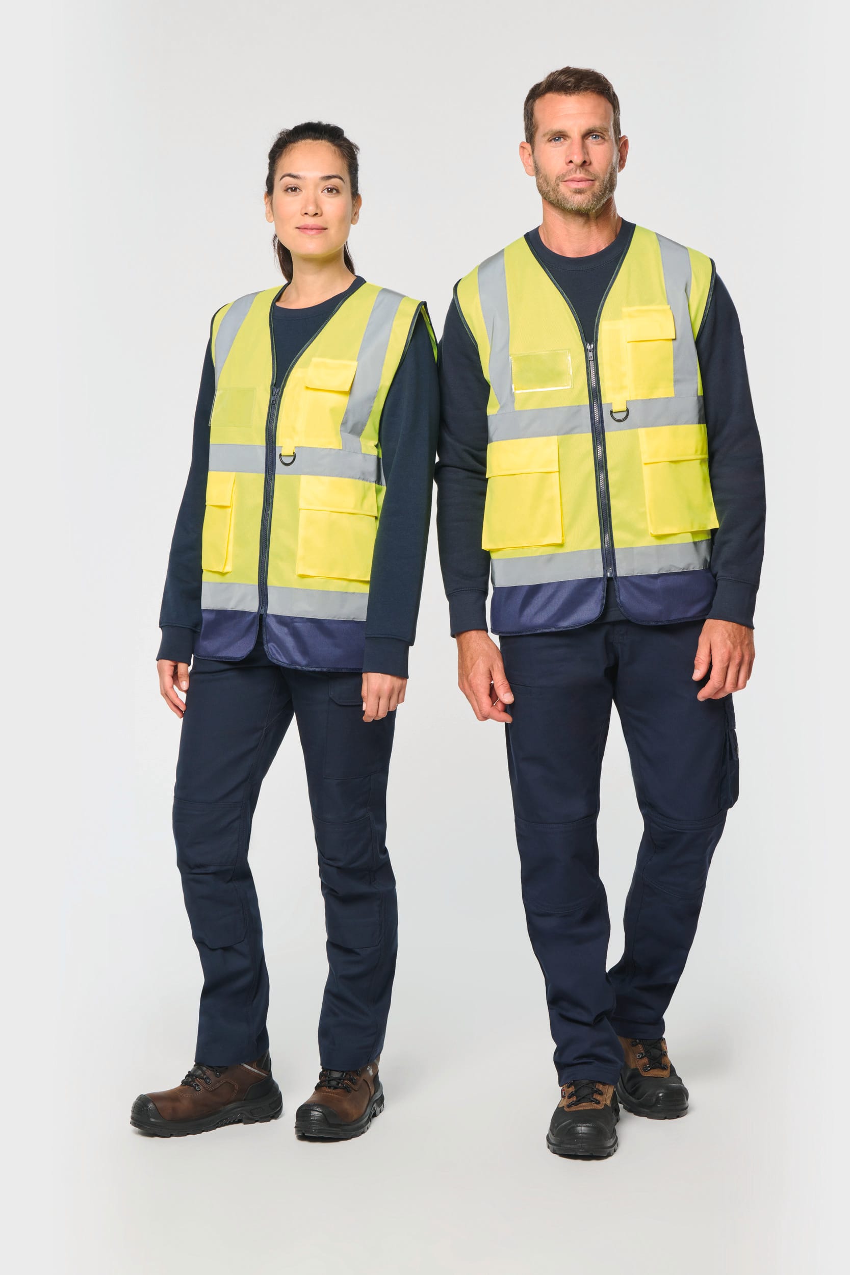 Colete de segurança de alta visibilidade em material reciclado com fecho unissexo